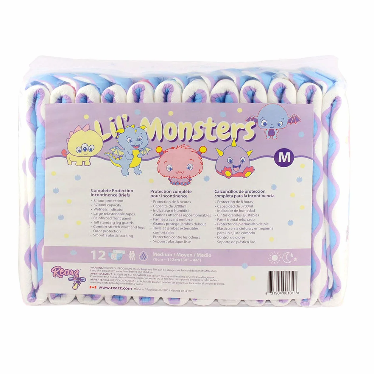 Rearz - Lil' Monsters V3.0 - Pannolini per adulti (confezione da 12)