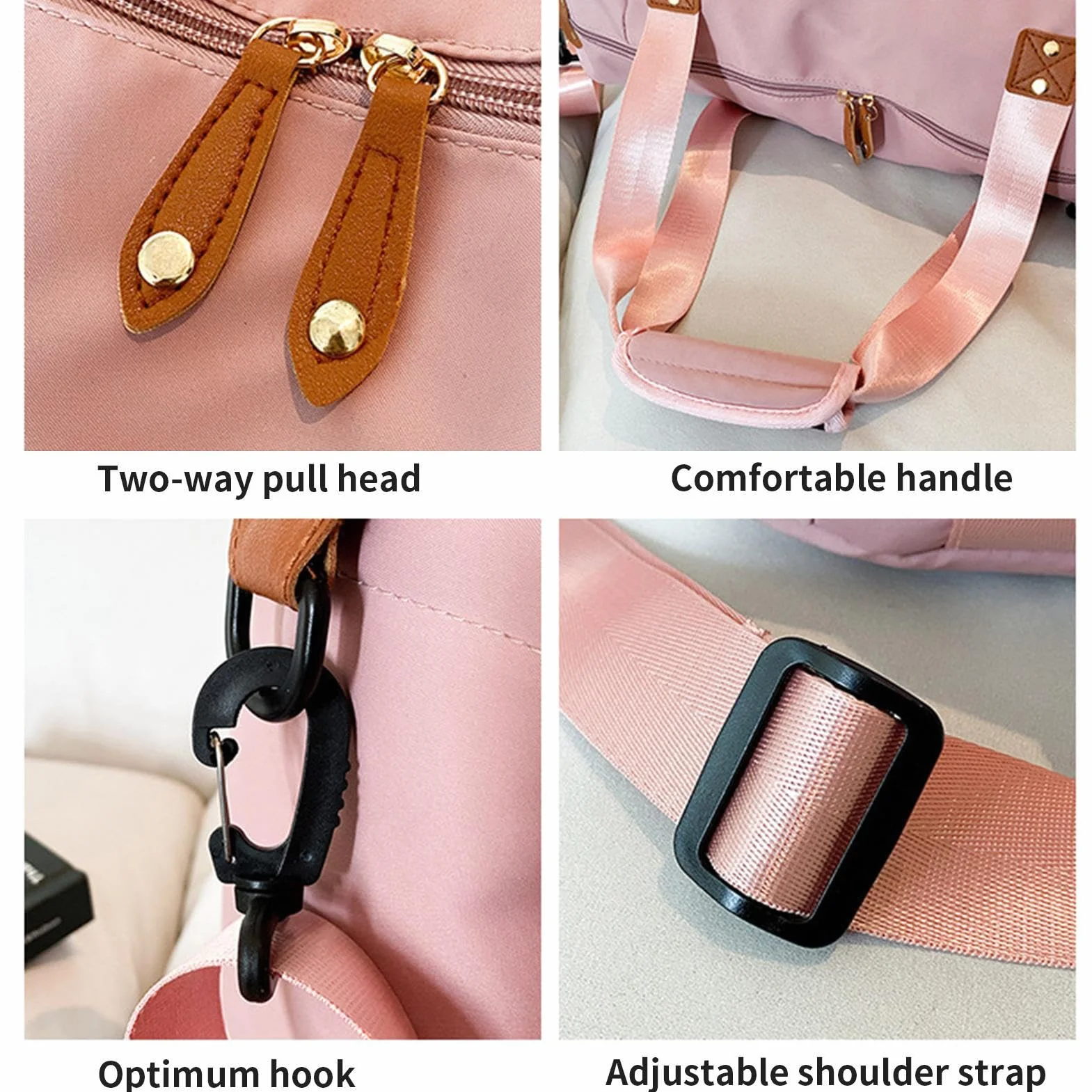 Spaziosa borsa organizer per pannolini, borsa fasciatoio per sezioni laterali isolate, accessorio in tessuto resistente all'acqua con fasciatoio, contenitore per le forniture, zaino per genitori