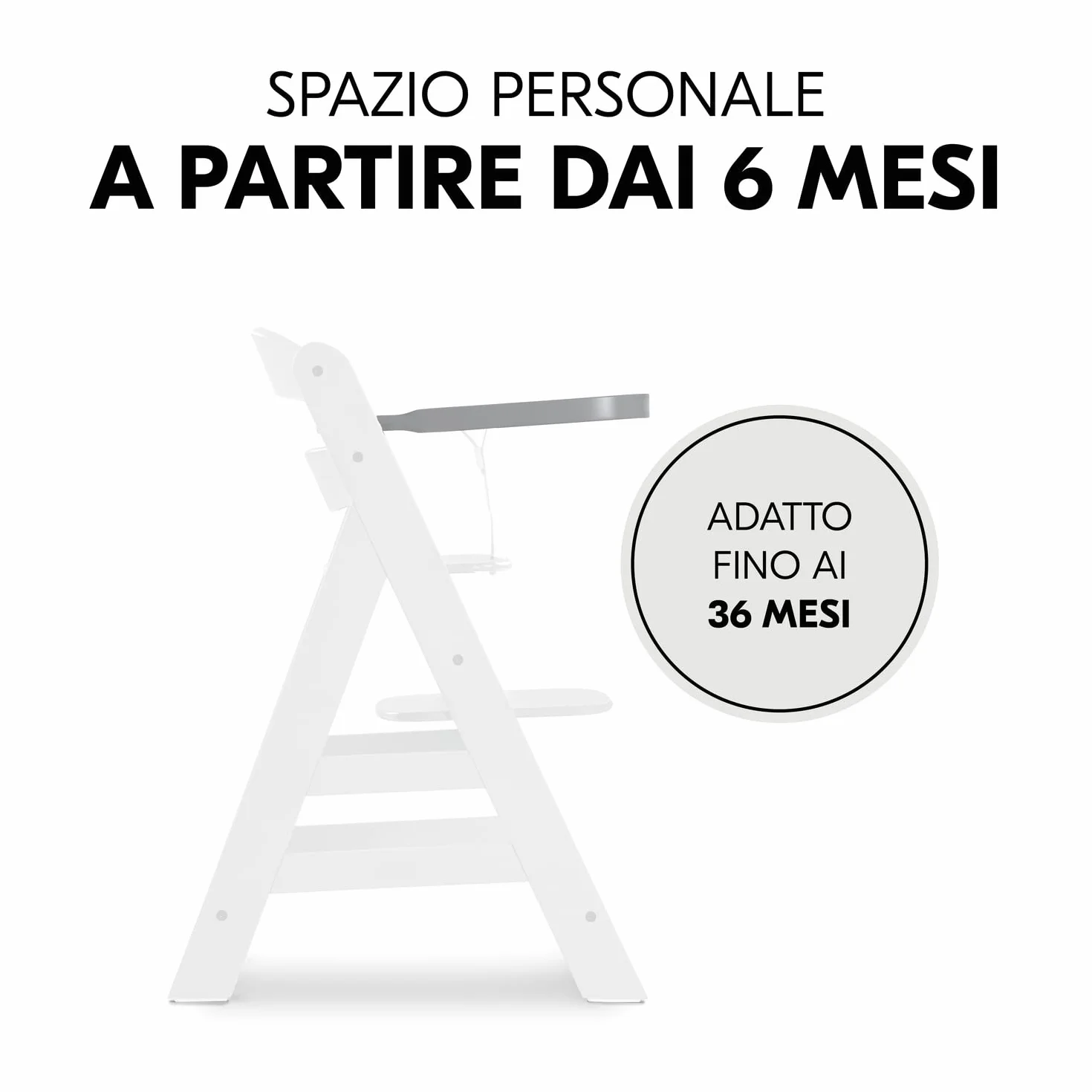 hauck Vassoio Seggiolone Alpha Wooden Tray - Vassoio in Legno di Faggio Cert. FSC, per Seggiolone Pappa Alpha+ e Beta+, Bordo Rialzato - (Grigio)
