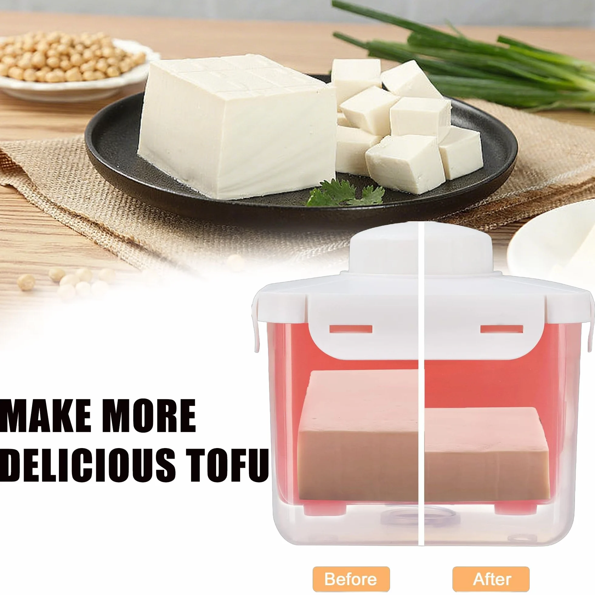 Pressa Tofu, Scolapressa Tofu Fatta In Casa, Pressa Tofu Originale, Può Essere Lavata In Lavastoviglie Per Migliorare La Qualità Del Piatto, Adatta a Tutti i Tipi Di e Formaggio (Rosso)