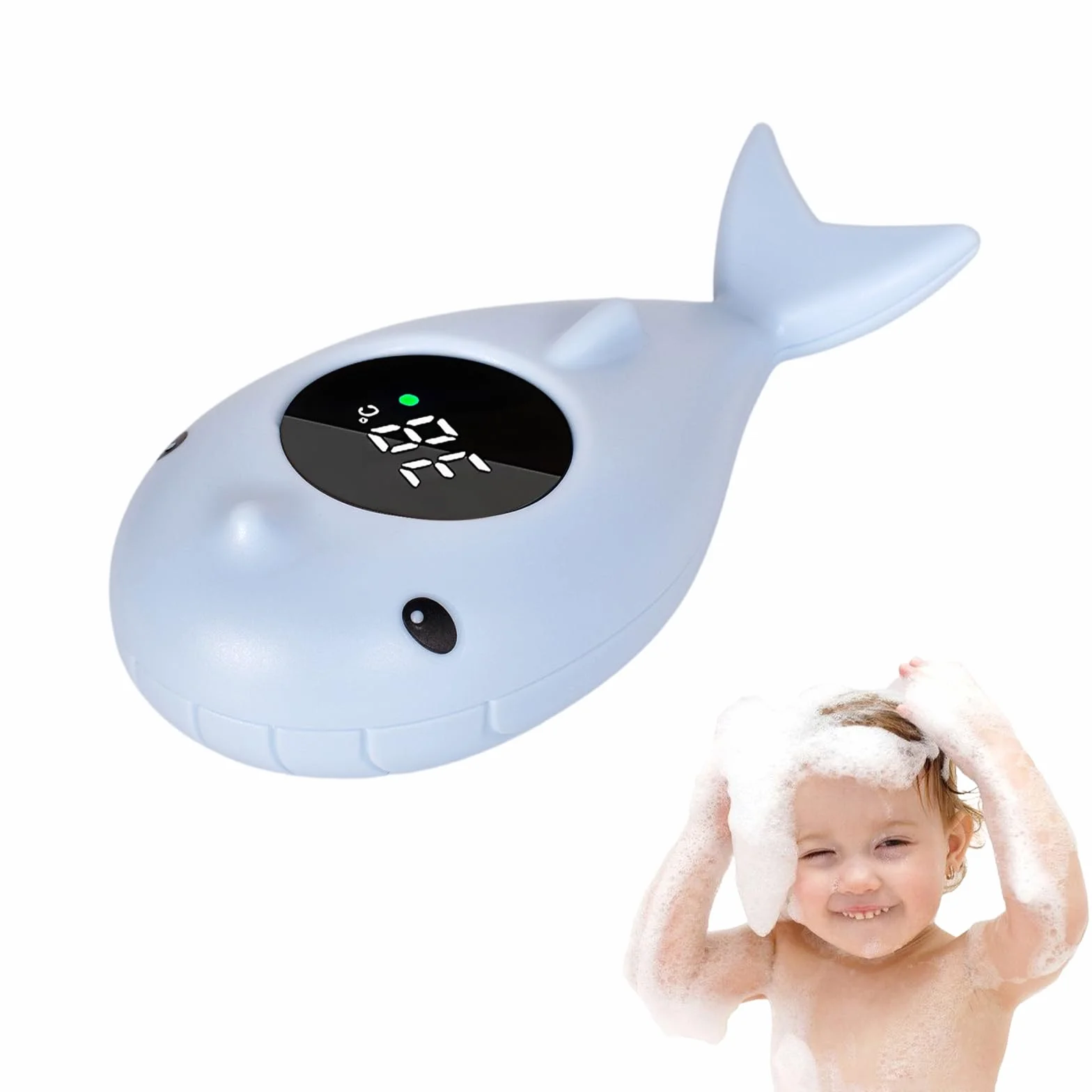 Termometro da Bagno Digitale, Termometro Bagnetto Neonati, Termometri Bagnetto Digitale, Termometri Acqua con Funzione di Avviso Della Temperatura a Luce LED (Blu)