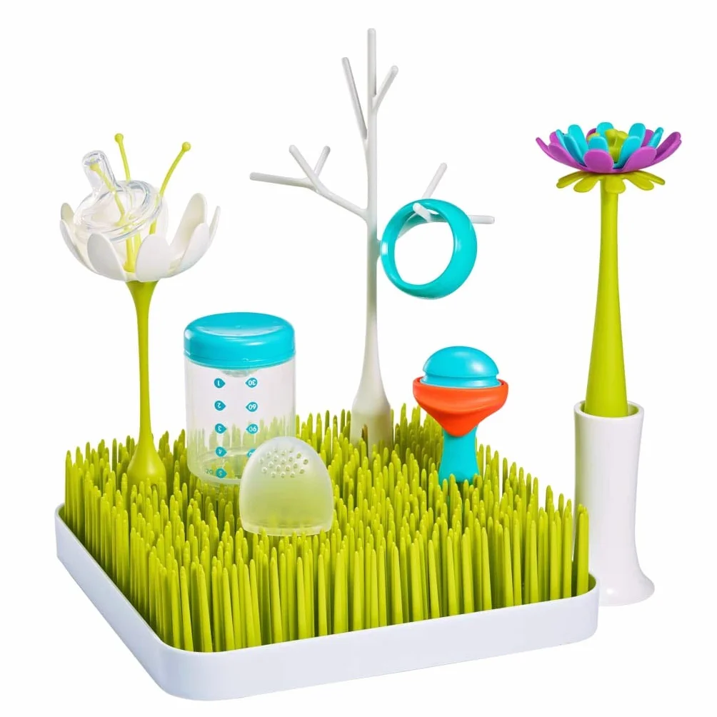 Boon Nursery Accessories Starter Bundle Asciugabottiglie con Accessori, Colore Verde, 5 unità (Confezione da 1), B11220