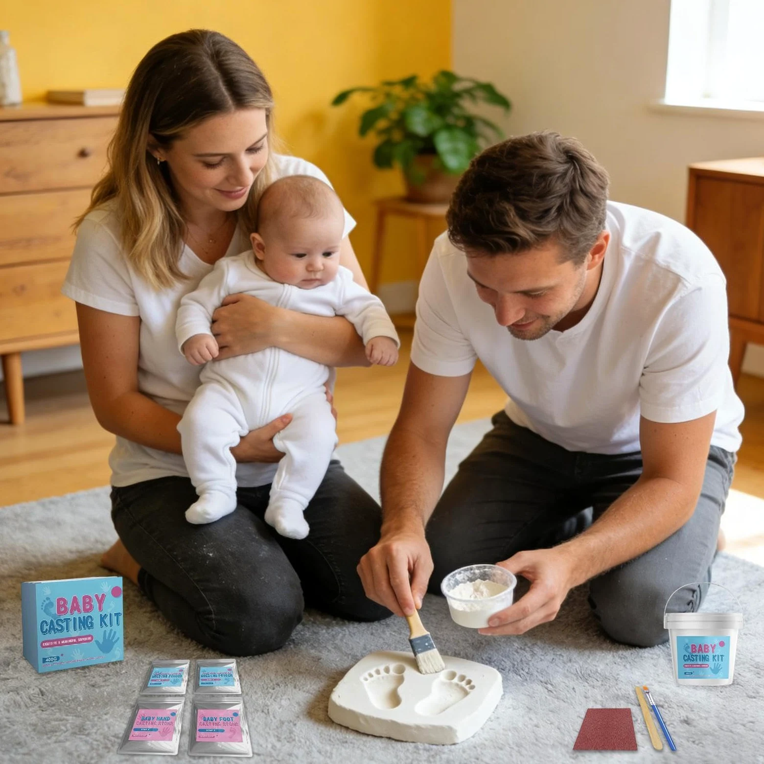 Kit per Impronte di Piedi Fai da te per Mani e Piedi con Stampo 3D | Regalo Creativo per Famiglia Per Adulti, Coppie, Famiglie, Bimbi in Età Prescolare