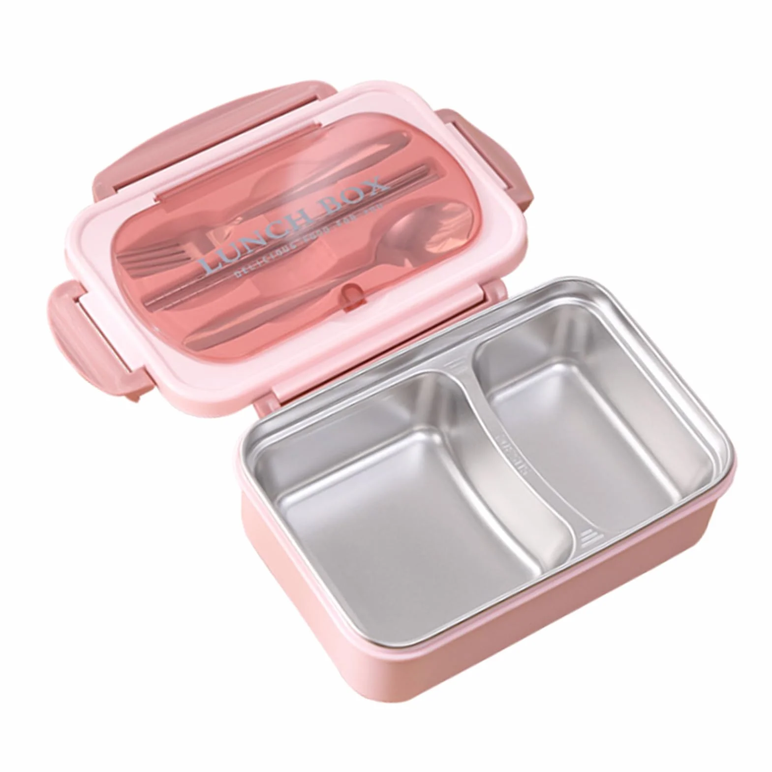 Brrnoo Box Box, Contenitore per il Pranzo per Adulti con Utensili per Pranzo Container per Bambini Container per Ragazze e Adolescenti (PINK)
