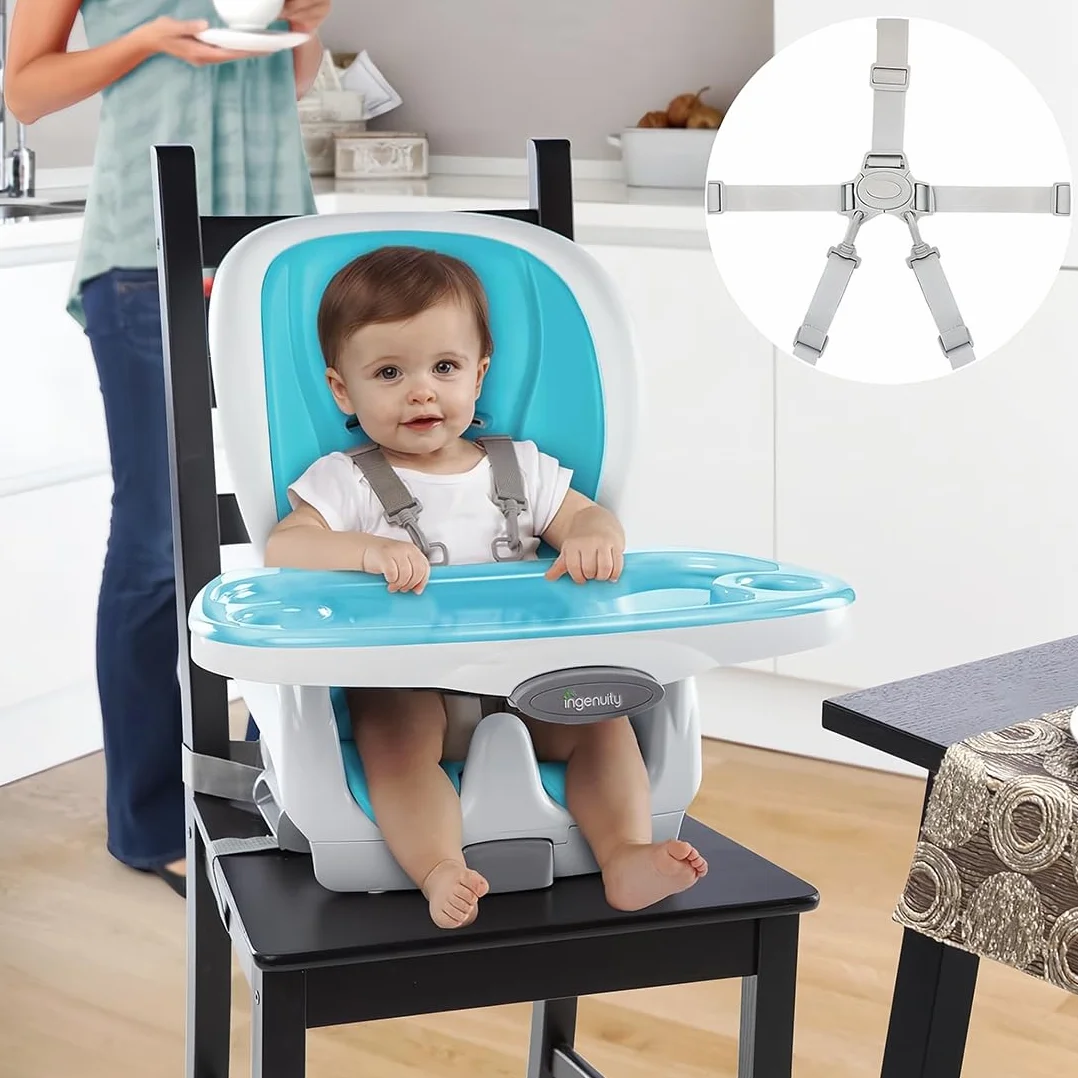 1Pcs Cinture Universali per Seggiolone Cinghie per Seggiolone a 5 Punti, Regolabile Cintura di Sicurezza per Bambini per Seggiolino Cinghie Passeggini per Bambini