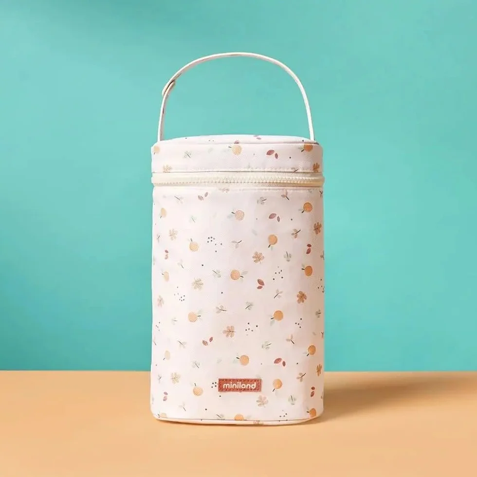 Miniland - Borsa Isotermica per Termos e Biberon Thermibag Double | Custodia Termica Porta Biberon e Bevande | Borsa da Trasporto con Manico, Chiusura a Cerniera e Isolamento Extra (Valencia)