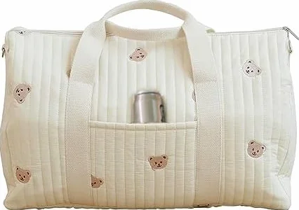 Generisch Embroidery Baby Changing Bag, elegante borsa da viaggio in cotone, grande capacità, borsa da viaggio, borsa per la mamma, borsa per la mamma, borsa portatile leggera, borsa per la mamma con