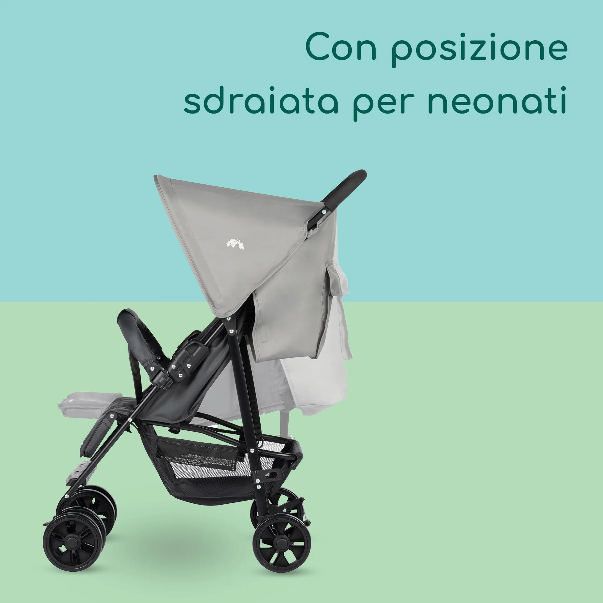 Bebeconfort Foggy, passeggino, da 0 a 3,5 anni, fino a 15 kg, passeggino portatile e leggero, con posizione sdraiata per neonati, compatto quando chiuso, corrimano articolato, Tinted Stone