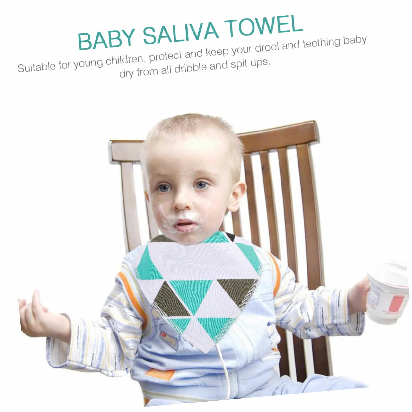 ifundom 12pezzi Bavaglini Impermeabili Per Bavaglini Cotone Bandana Assorbenti e Lavabili Protezione Per Pasti e Saliva Adatti e Piccoli