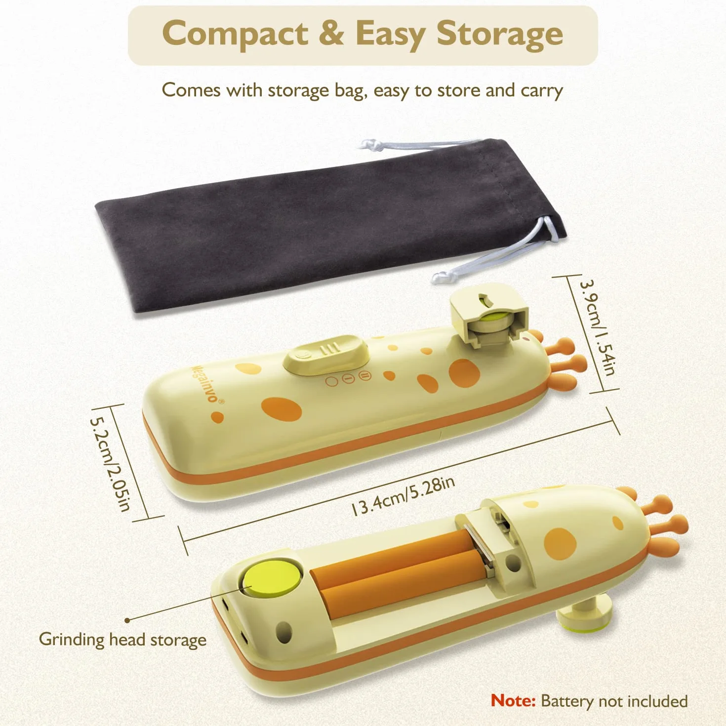 Tagliaunghie Elettrica Lima per Unghie per Bambini Megainvo 13 in 1 Sicura Nails Trimmer Cura per Neonato con 10 Testina di Ricambio e Luce, Giallo