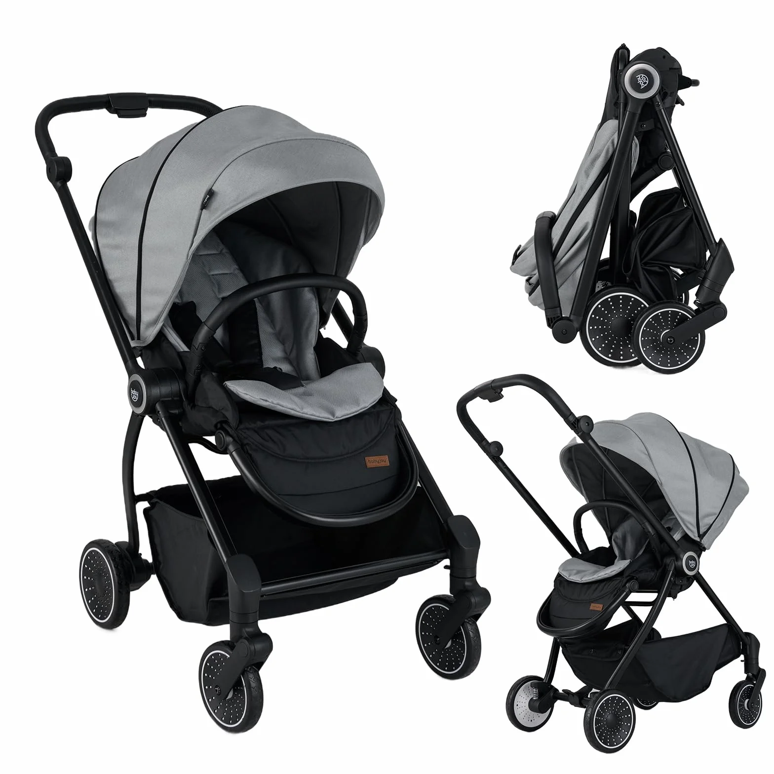 RELAX4LIFE Passeggino Leggero e Reversibile per Bambini 0-3 Anni, con Seduta Fronte Mamma e Strada, Schienale Regolabile, Ruote Ammortizzate, Cestello 36L, Portata 30kg, Omologato CE (GRIGIO)