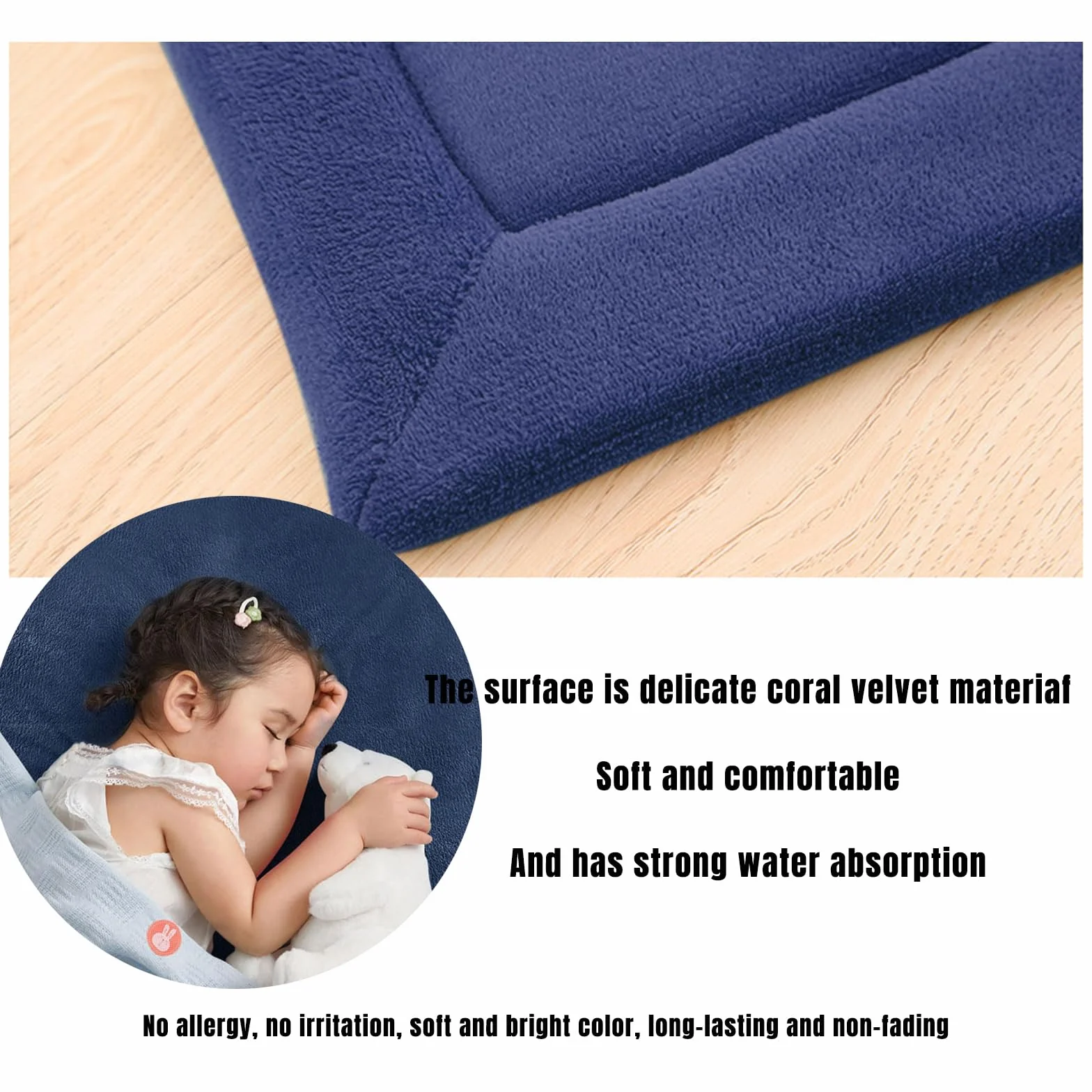 Tappeto in Velluto Corallo Morbido,Moderno, Lavabile, Perfetto per Yoga,Esercizio Fisico e Gattonare,Tappeto Salotto,Scendiletto per Bambini Tatami 2cm-C- 80 * 200cm