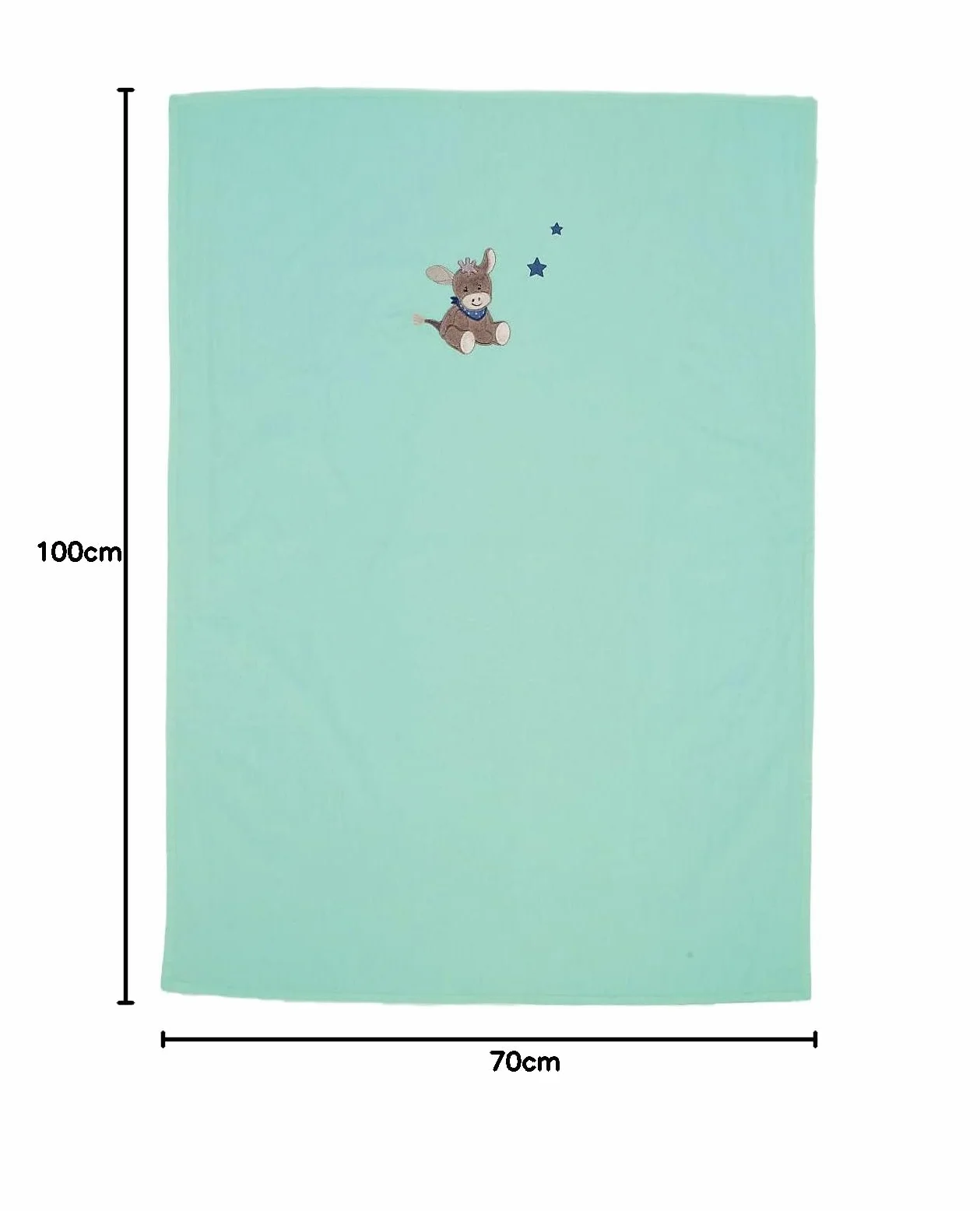 Copertina con protezione UV Emmi L'Asinello, Età: Per neonati, 70 x 100 cm, Turchese