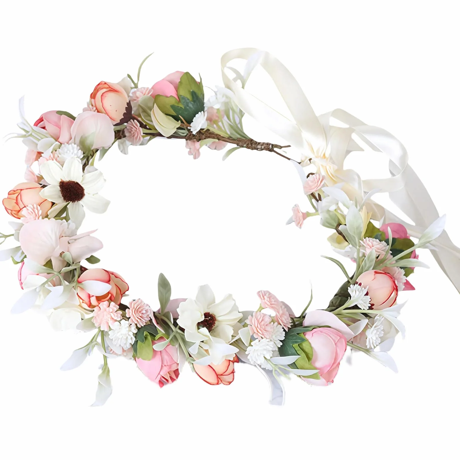 Fiore fascia floreale corona Garland Regolabile Boemia Fiore Corona Coroncina di Fiori Corona Floreale Artificiale per Donne Ragazze Festival Vacanze
