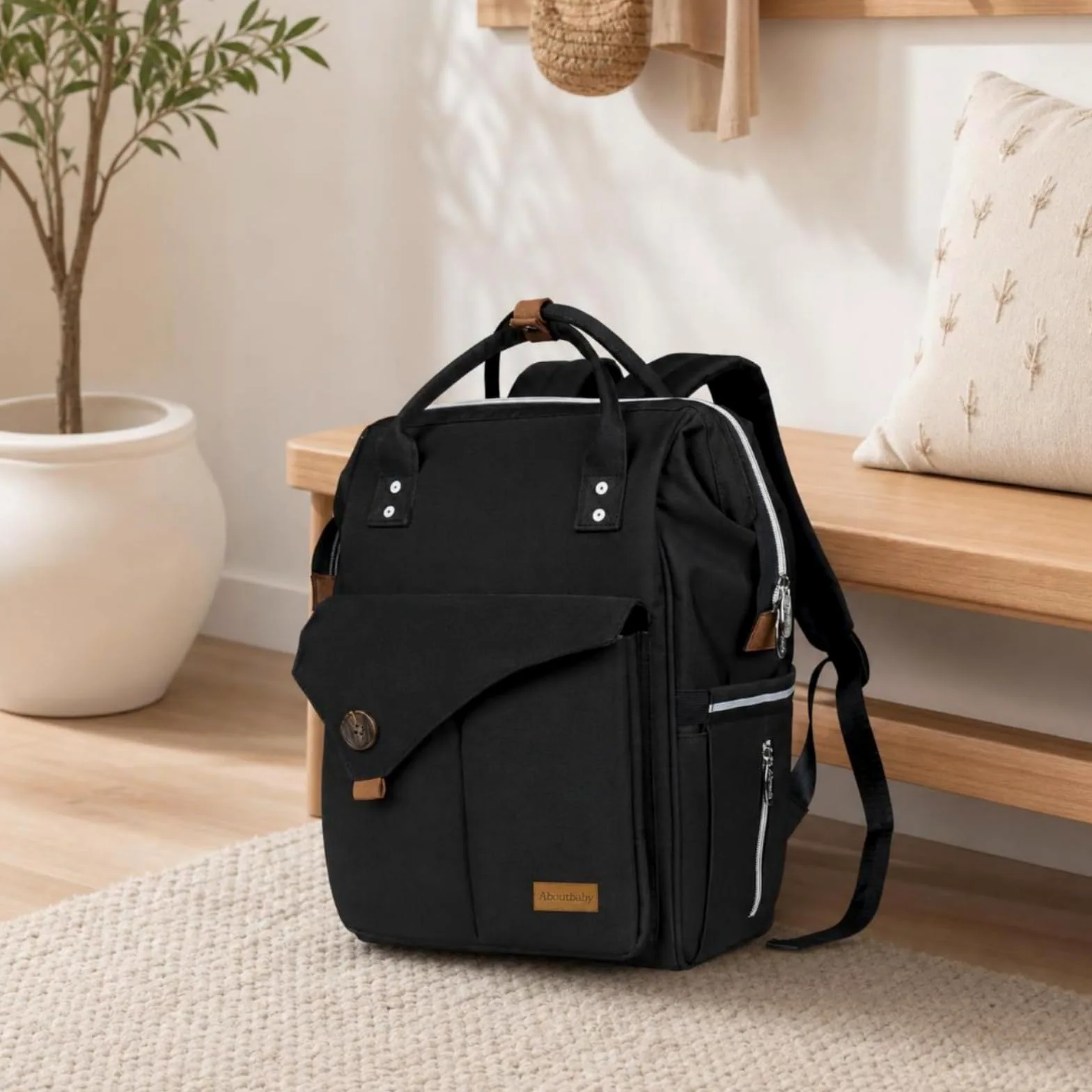 Zaino Fasciatoio Borsa Pannolini Zaino Neonato Zaino Maternità Borsa Cambio Impermeabile con Scomparti Dedicati Anteriore E Tasca Laterale Adatto a Nido Auto Passeggiate, Array, Grigio