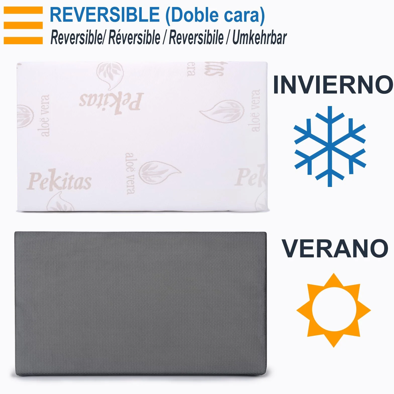 PEKITAS Mini materasso per lettini, 45 x 90 cm, spessore 10 cm, traspirante, ibrido, reversibile, rivestimento double face, sfoderabile, lavabile, rigido, antisoffocamento, lettino da affiancare per