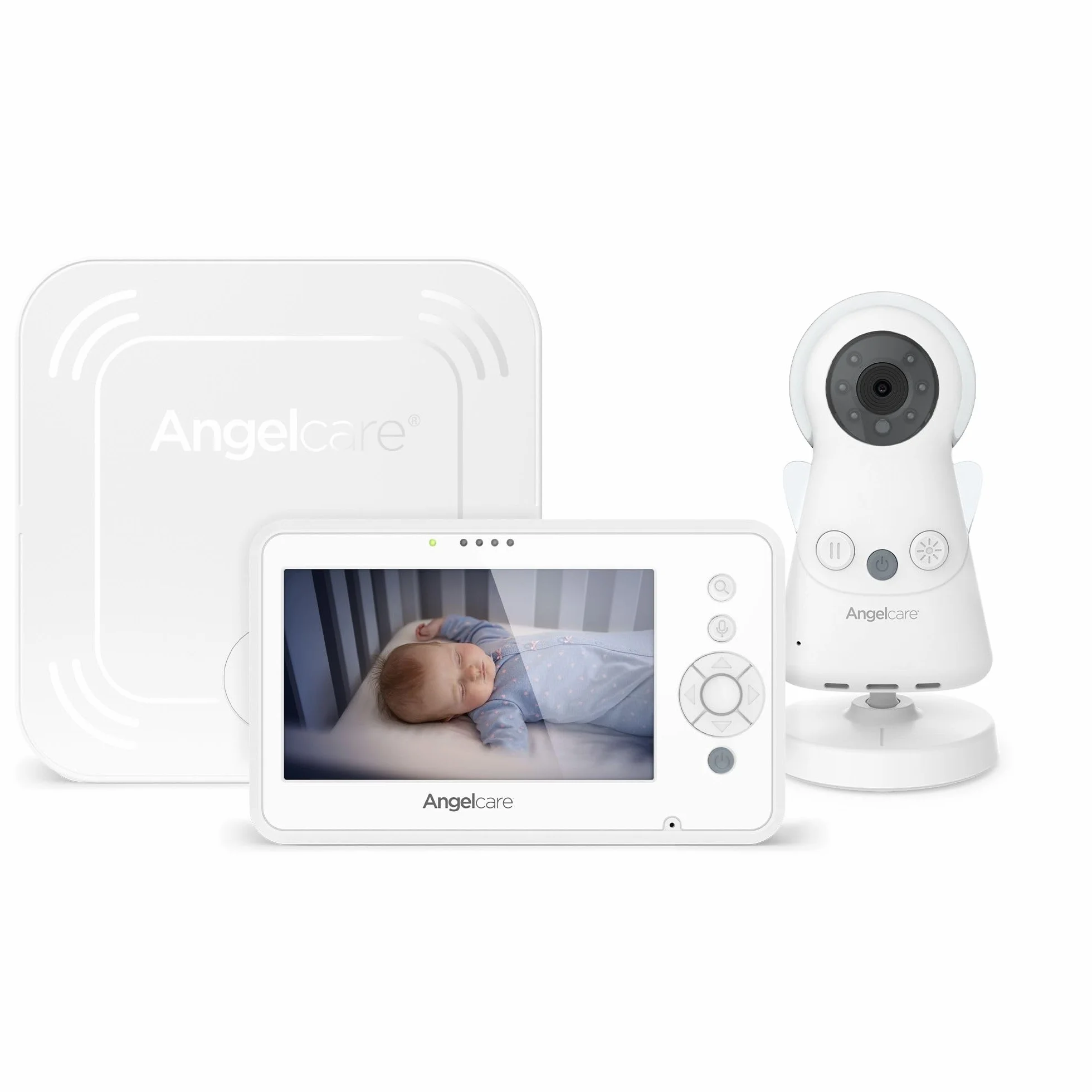 Angelcare - Babyphone Video avec Moniteur de mouvements AC25 - écran 4,3" & caméra HD - veilleuse & berceuses - Portée jusqu'à 150 mètres