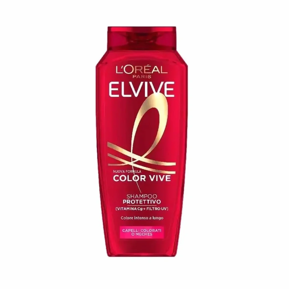 L'Oréal Paris Elvive Shampoo Sublimante, Per Tutti i Capelli Colorati o Con Meches, Colore Protetto per 40 Lavaggi e Luminosità Estrema, Con Pura Vitamina C e Filtro UV, Color Vive, 700 ml