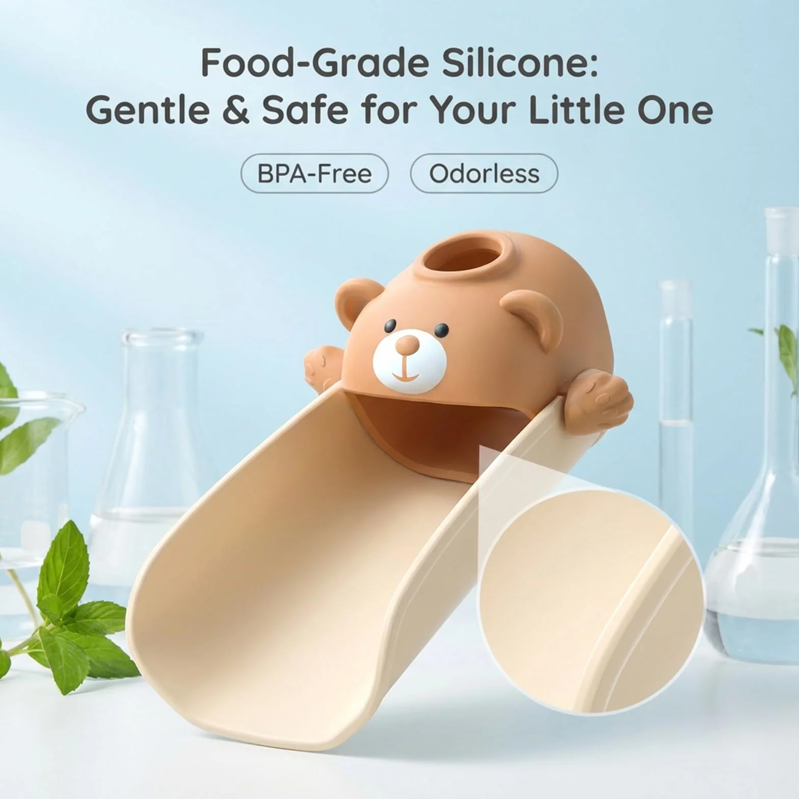 Skyroku Estensore per rubinetto per bambini, estensore per lavello con sensibilità alla temperatura, per lavaggio a mano dei bambini, adatto per bagno, cucina, vasca da bagno (marrone)