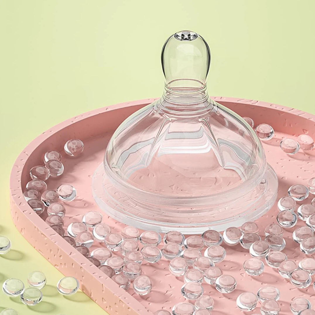 Oberni Biberon 330 ml, cannuccia ponderata, bottiglia per latte per bambini con tettarella variabile (misura +), a partire da 12 mesi, colore: rosa/2 pezzi