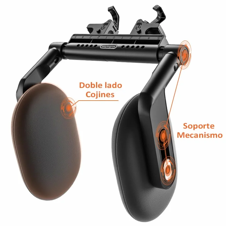 Cuscino multifunzione per auto con aste a tre assi e doppio gancio, morbida schiuma di memoria, supporto per il collo rimovibile, per bambini, adulti, per la scuola