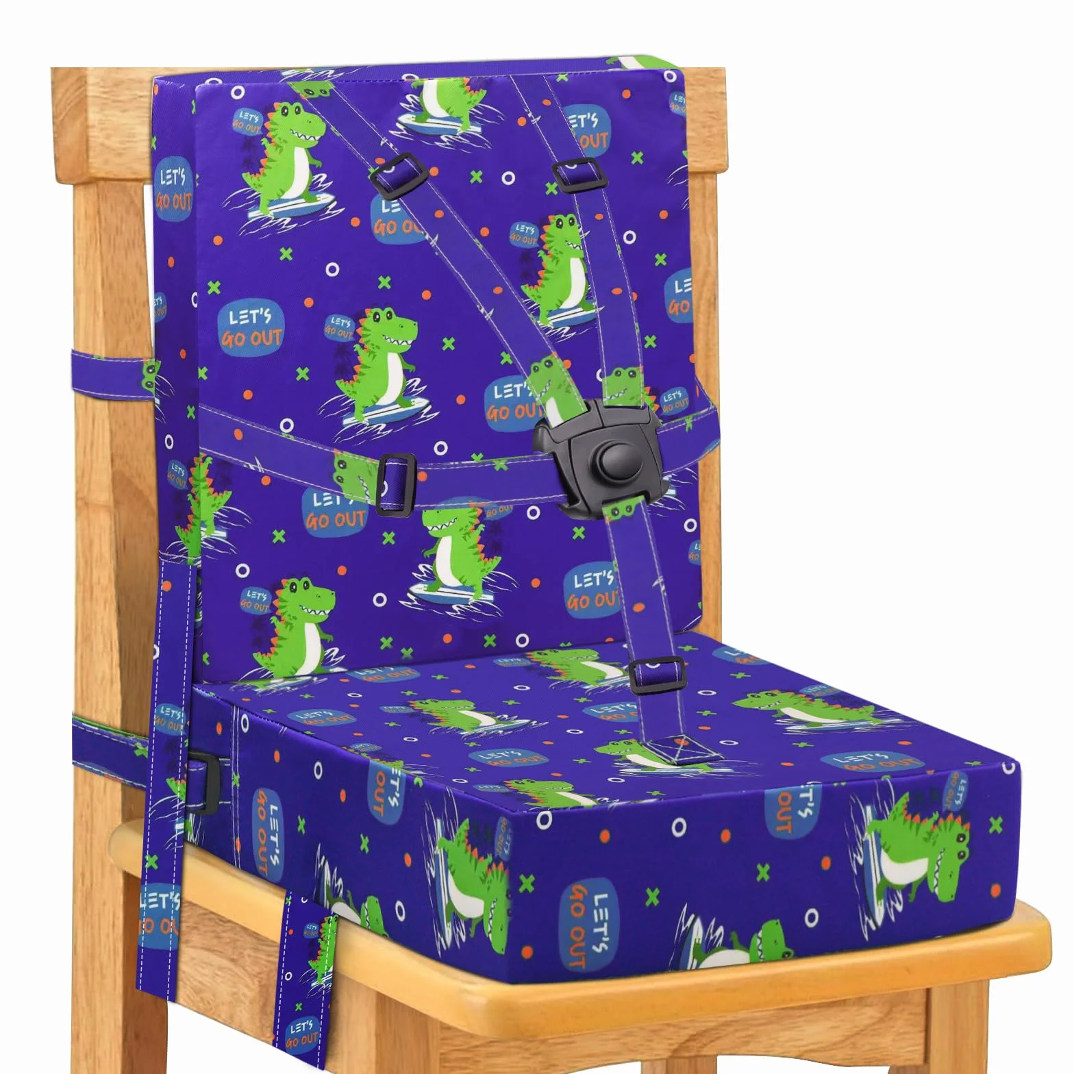 Rialzo da Sedia per Bambini, Cuscino Rialzo Sedia per Bambini Fibbia a 5 Punti Sicurezza più Forte 2 Pezzi (Blu)