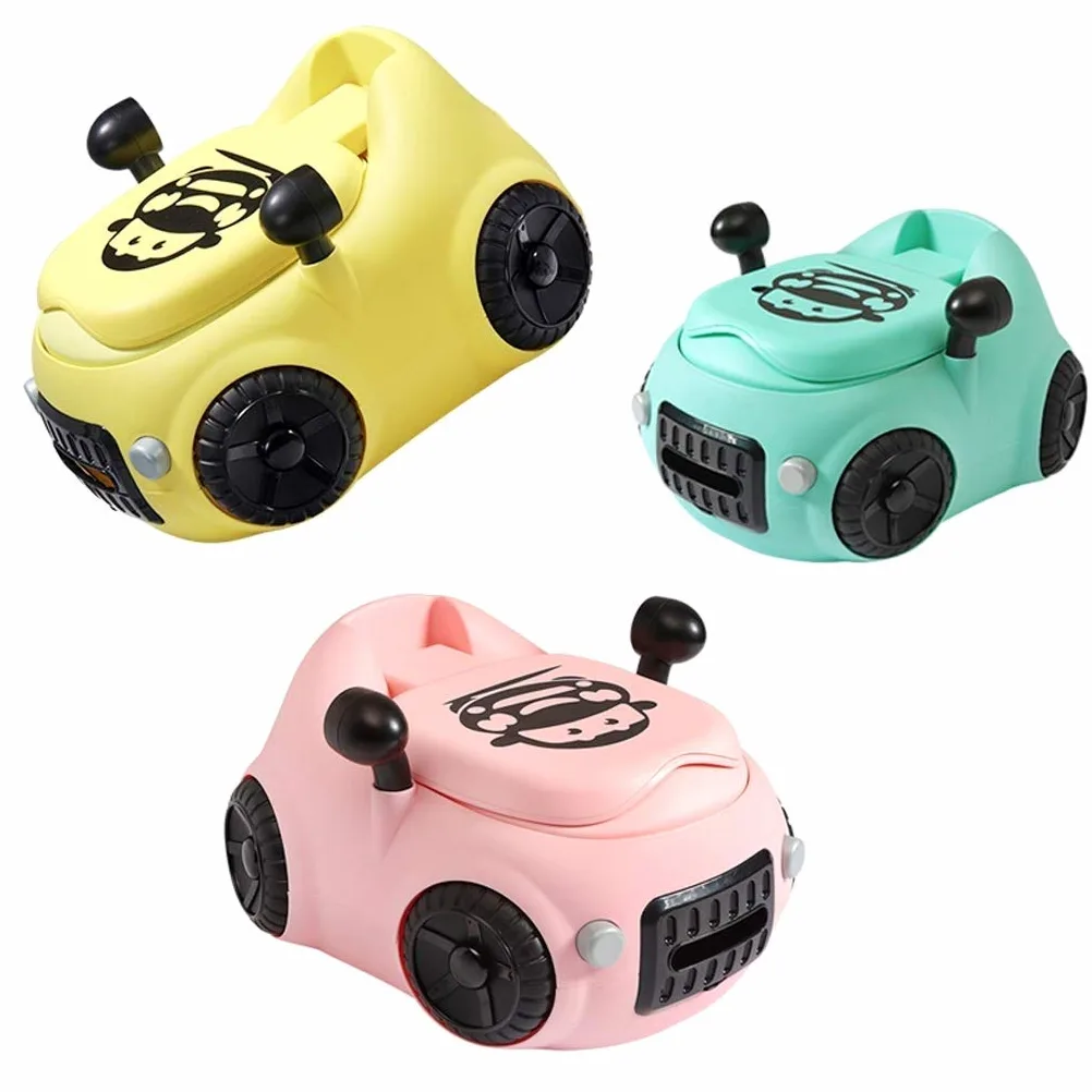 Carino vasino Toilette di Formazione con Motivo a Cartoni Animati, per Bambini Piccoli e Bambini, Base Anti-Skid, Facile Pulito e Vuoto Transition Style, Rosa (Color : Pink)