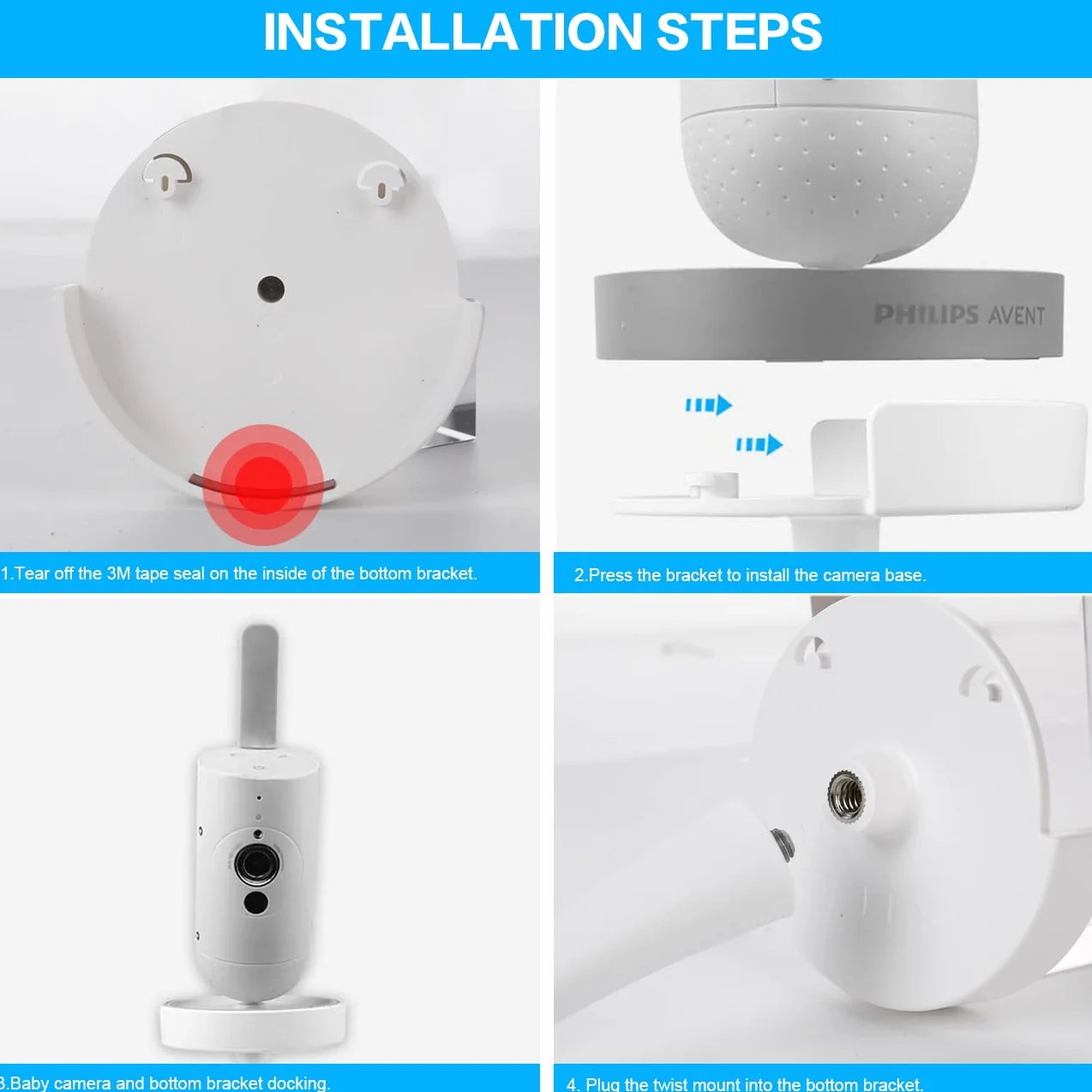 Philips Avent SCD923/26 SCD921/26 SCD643/26 SCD973/26 SCD951/26 clip flessibile girevole wandmontage