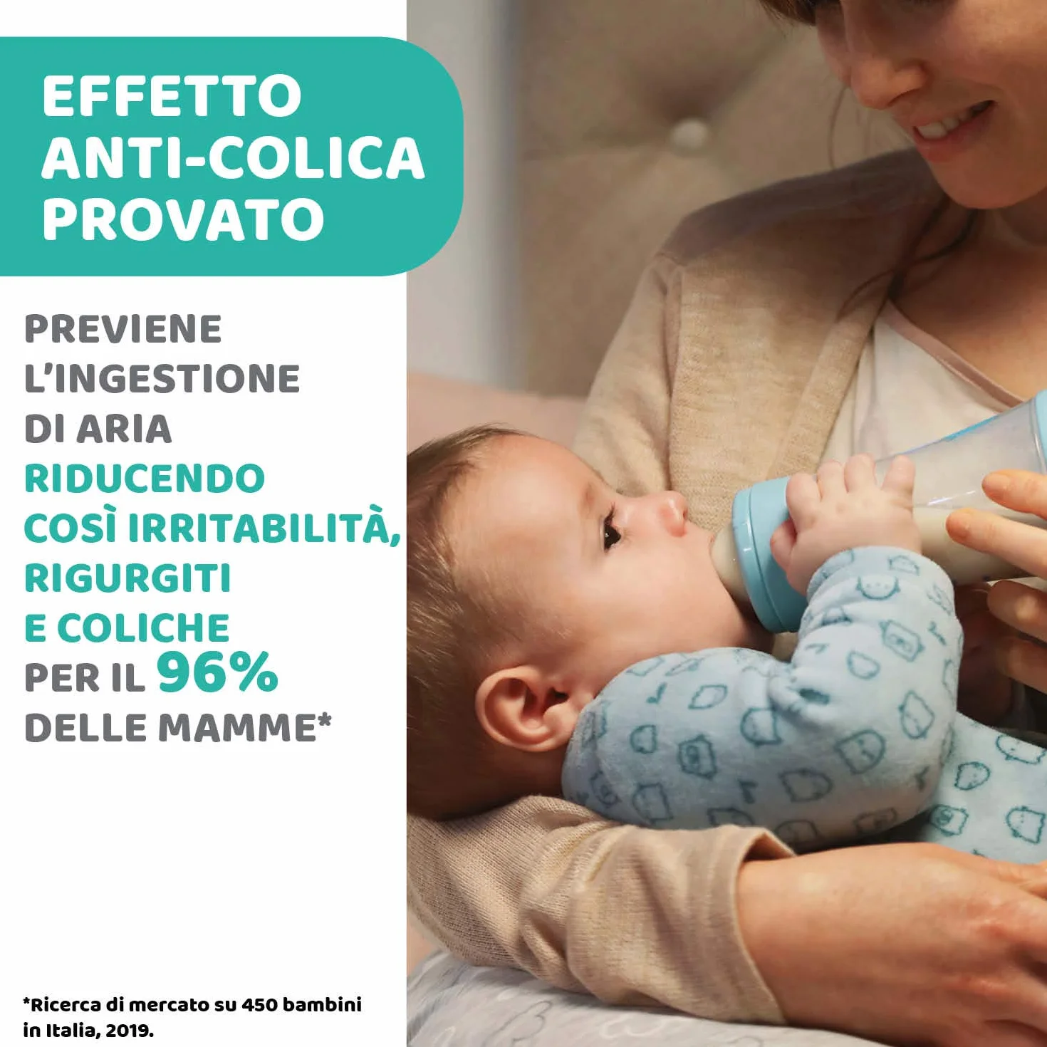 Chicco Perfect 5 Biberon Anticolica, Bimba, 300 ml, Silicone, 3 Fori, Rosa