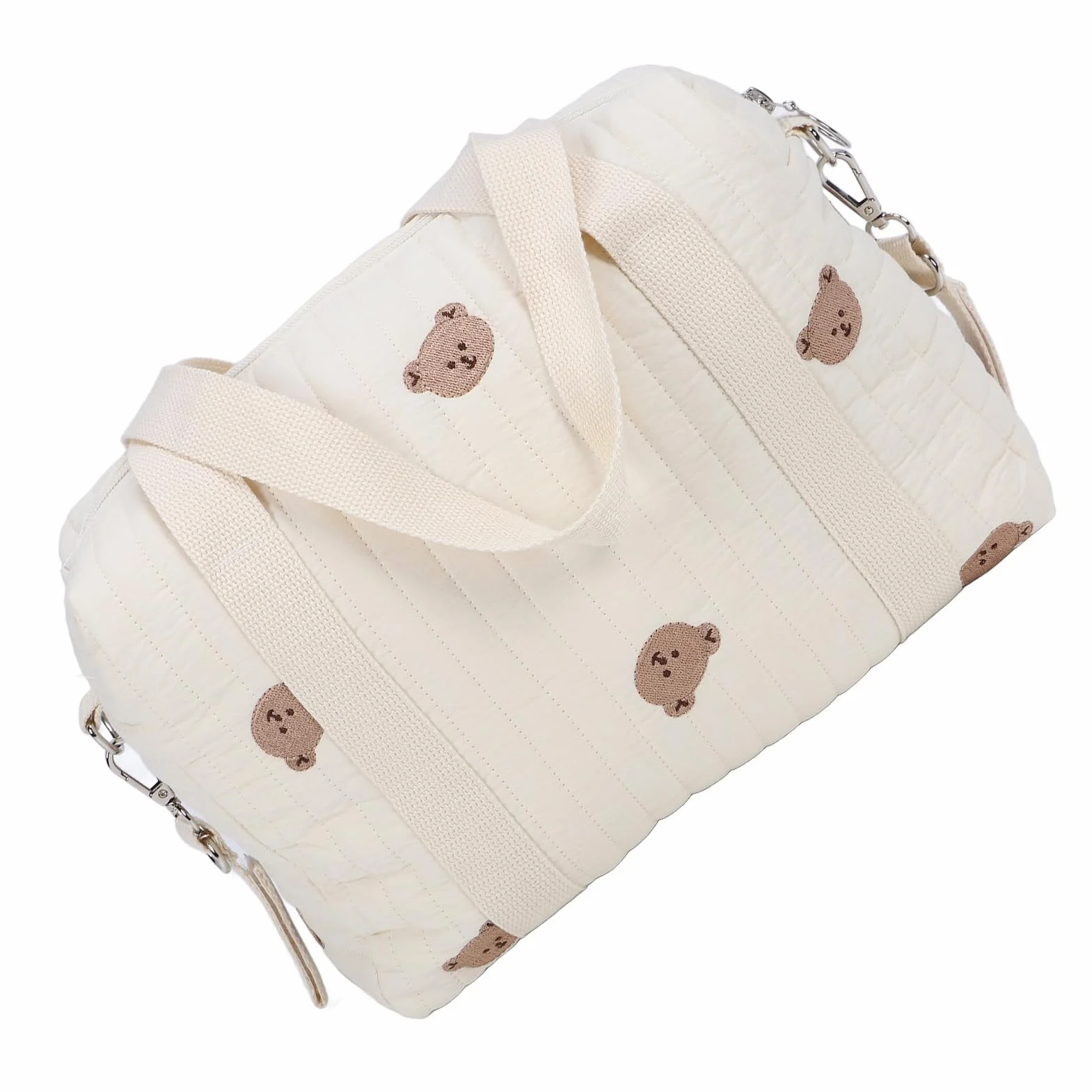 Borsa portaoggetti per passeggino universale con cerniera ricamata – Organizer per carrozzina, sacca accessori neonato, borsa multifunzione per passeggino, Bear Bag