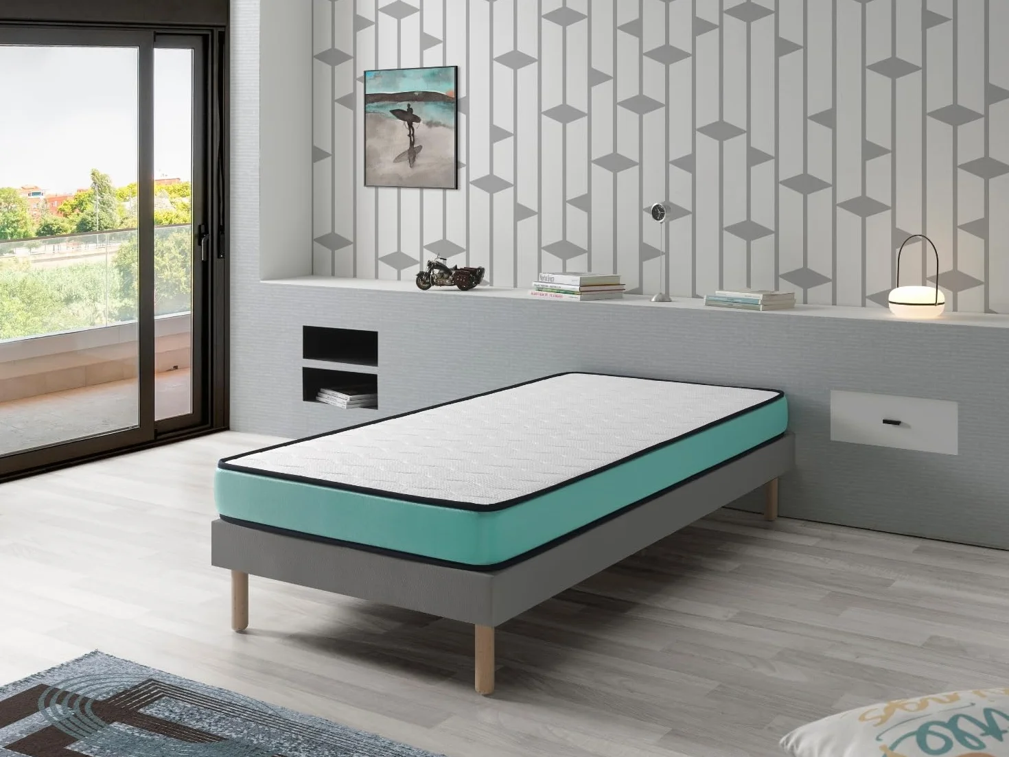 DORMISSIMO Materasso 80X190 LETTO BAMBINI, Altezza 14 CM, PROMO CONFORT ergonomico, Traspirante, Memory. Ideale per letto estraibile