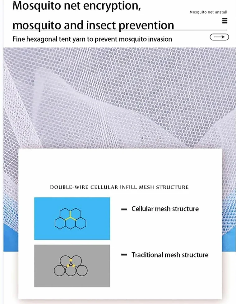 Generico Zanzariera Pieghevole per Letto Matrimoniale – Tenda Anti-Zanzare Pop-Up, Baldacchino Portatile, Facile da Installare, Rete Ultra Fine, Ideale per Camera da Letto, Campeggio, Viaggio