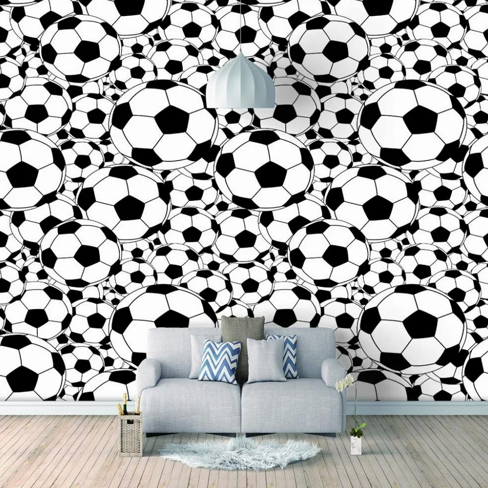 Adesivo da parete 3D da parete da calcio, per soggiorno, camera da letto, cameretta dei bambini, 300 cm x 210 cm