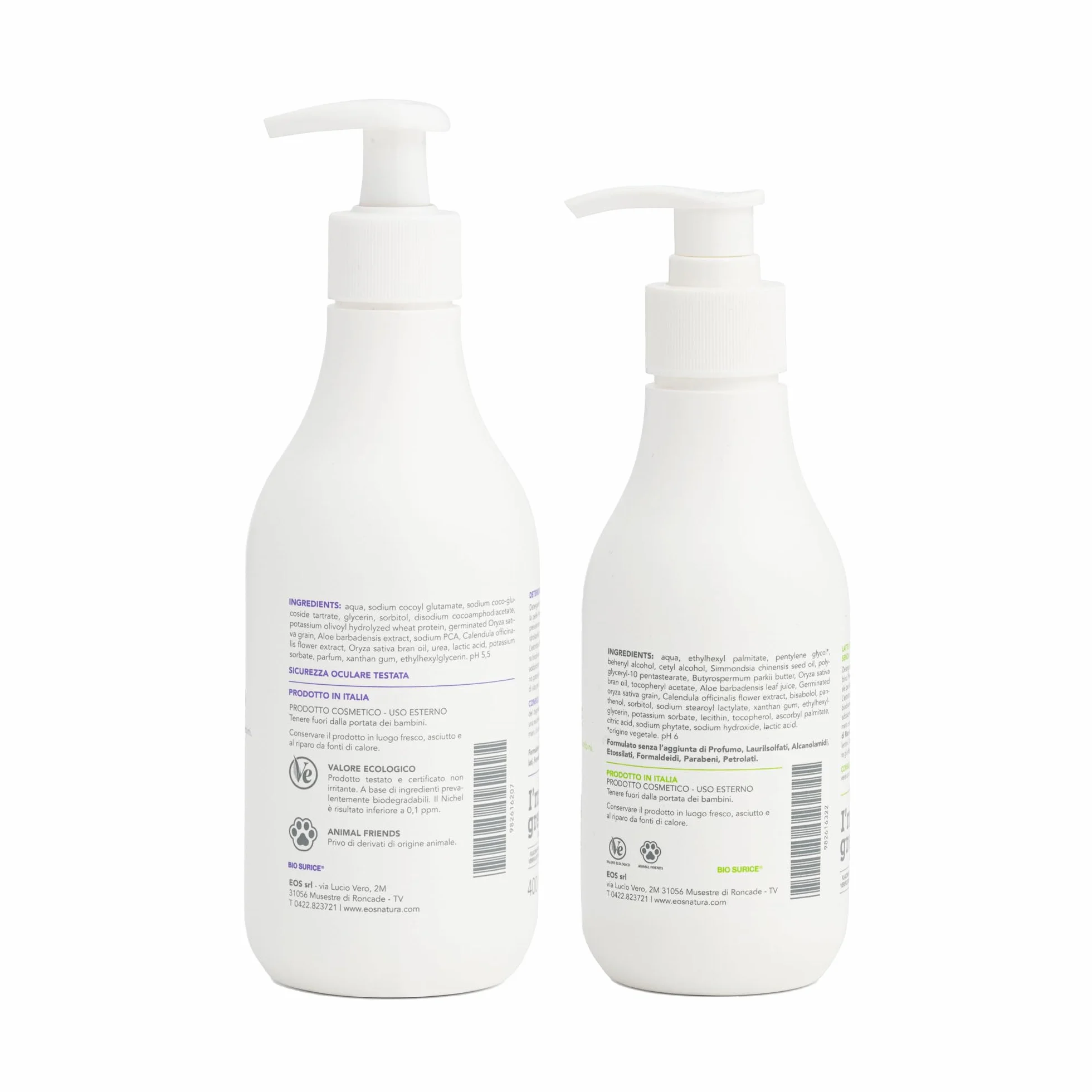 EOS NATURA Kit Pulizia Delicata Neonato e Bambino – Primo Bagnetto 400 ml + Primo Latte 200 ml – Detergenti Naturali, Idratanti, Emollienti – Il Mondo di Babu – Viso, Corpo, Intimo