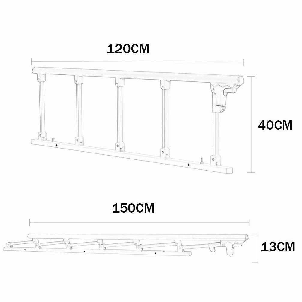 Parapetto di Sicurezza per sponda del Letto, per Anziani, Adulti, per Ospedale, per Comodino (Colore: C, Dimensioni: 95x40 cm) (D 120x40 cm)