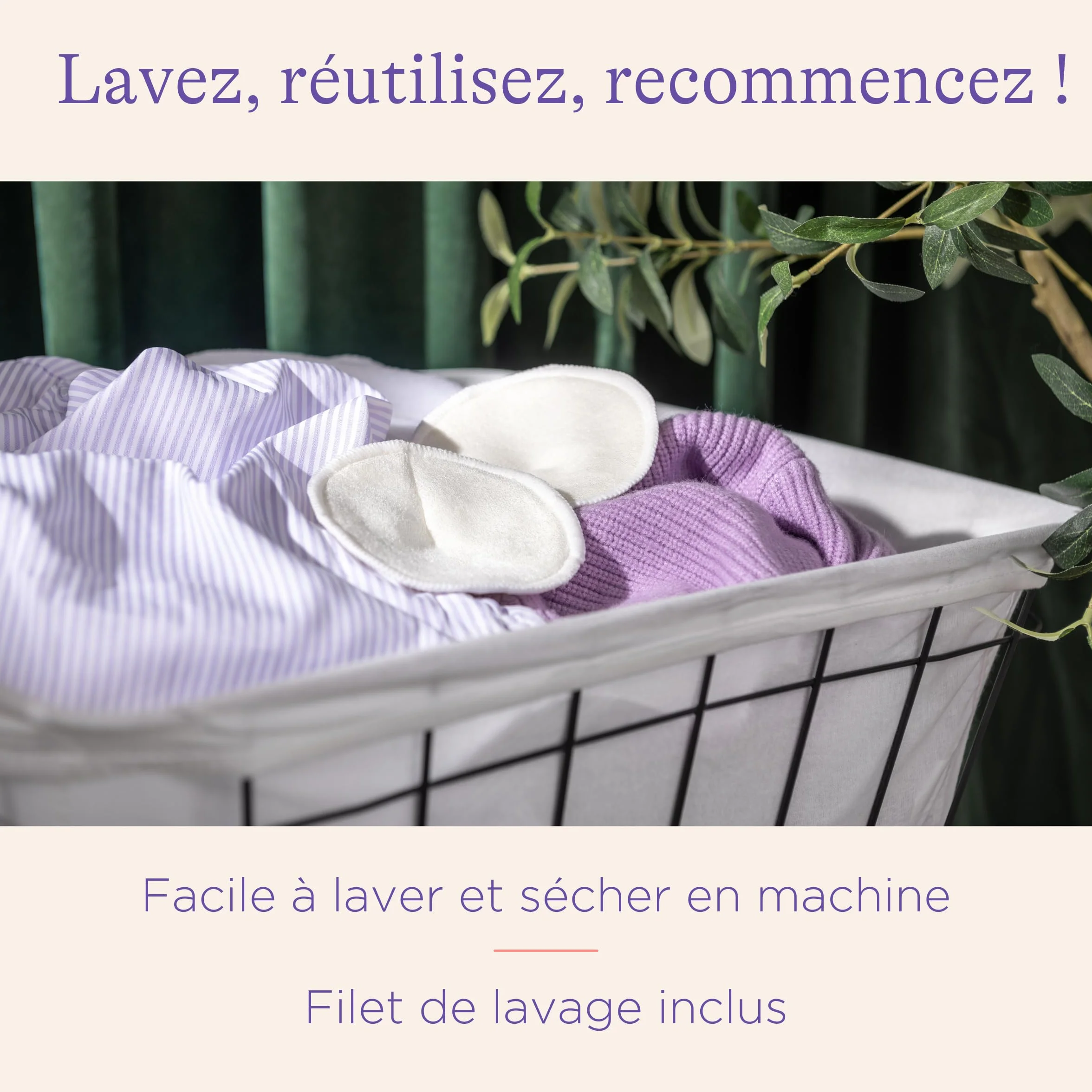 Lansinoh 4 inserti lavabili per allattamento, con rete per la biancheria, ultra assorbenti, interno super morbido in bambù biologico, riutilizzabili ed ecologiche
