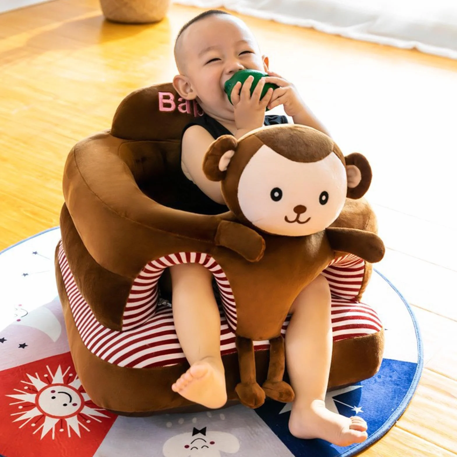 Cuscino di supporto per divano per bambini, divano di sostegno per bambini piccoli, sedile divano a forma di animale per imparare a sedersi, divano in morbido cotone per bambini dai 3 ai 12 mesi