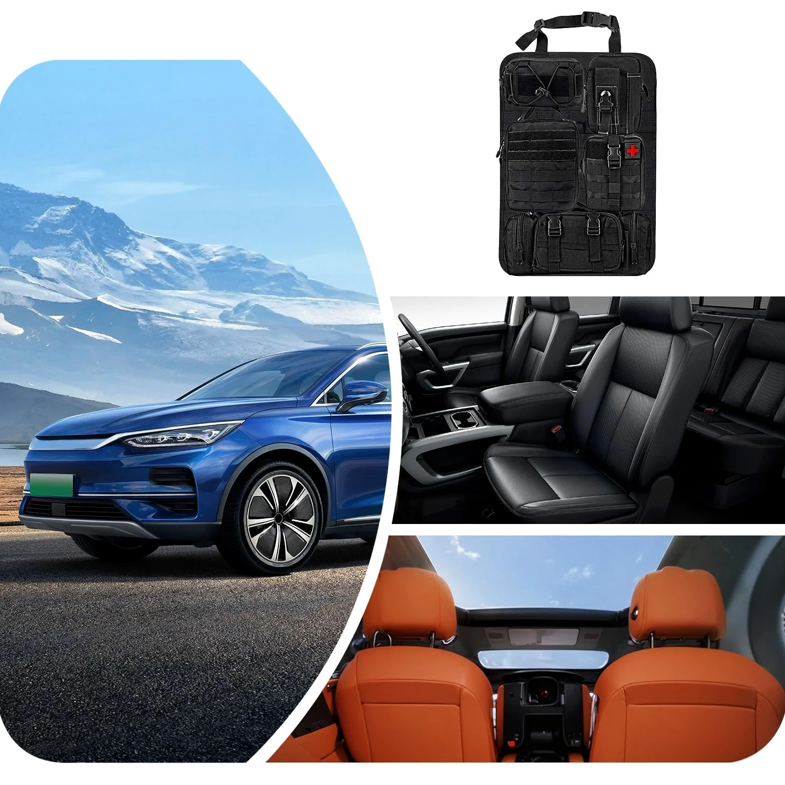 Organizzatore del sedile posteriore 'auto, organizzatori di sedili | Tasche multi-storage in nylon 600D, da viaggio con cinturi