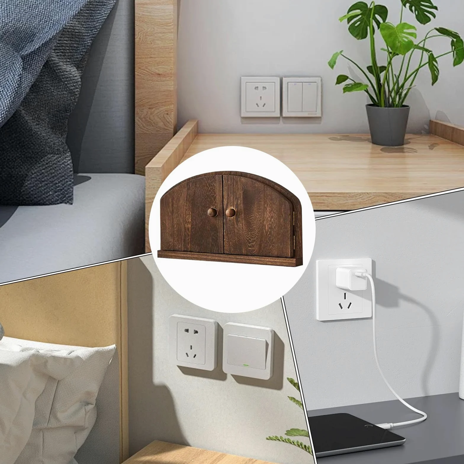 Placche copripresa elettriche - Rustiche a prova di bambino decorative | Copriplacca con Porta Fatata - per Camera da Soggiorno Bagno Asilo Appartamento Dormitorio Ufficio Scuola Bambini Animali Domes