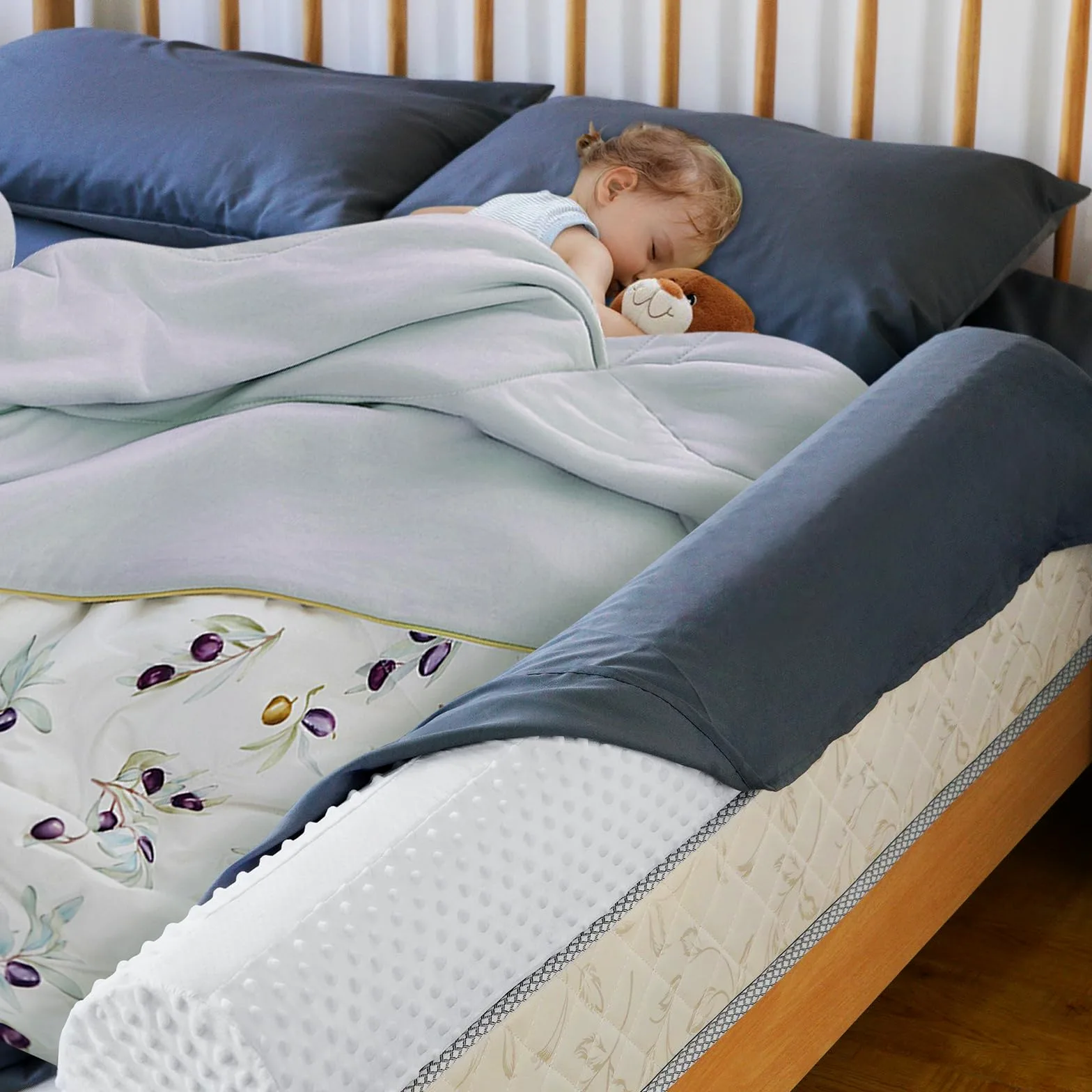 Barriera di sicurezza anticaduta per letto da bambino, Guardia Paracolpi in Schiuma, Portatile Sponda Letto Bambini Copertura Rimovibile Morbida Impermeabile e Lavabile