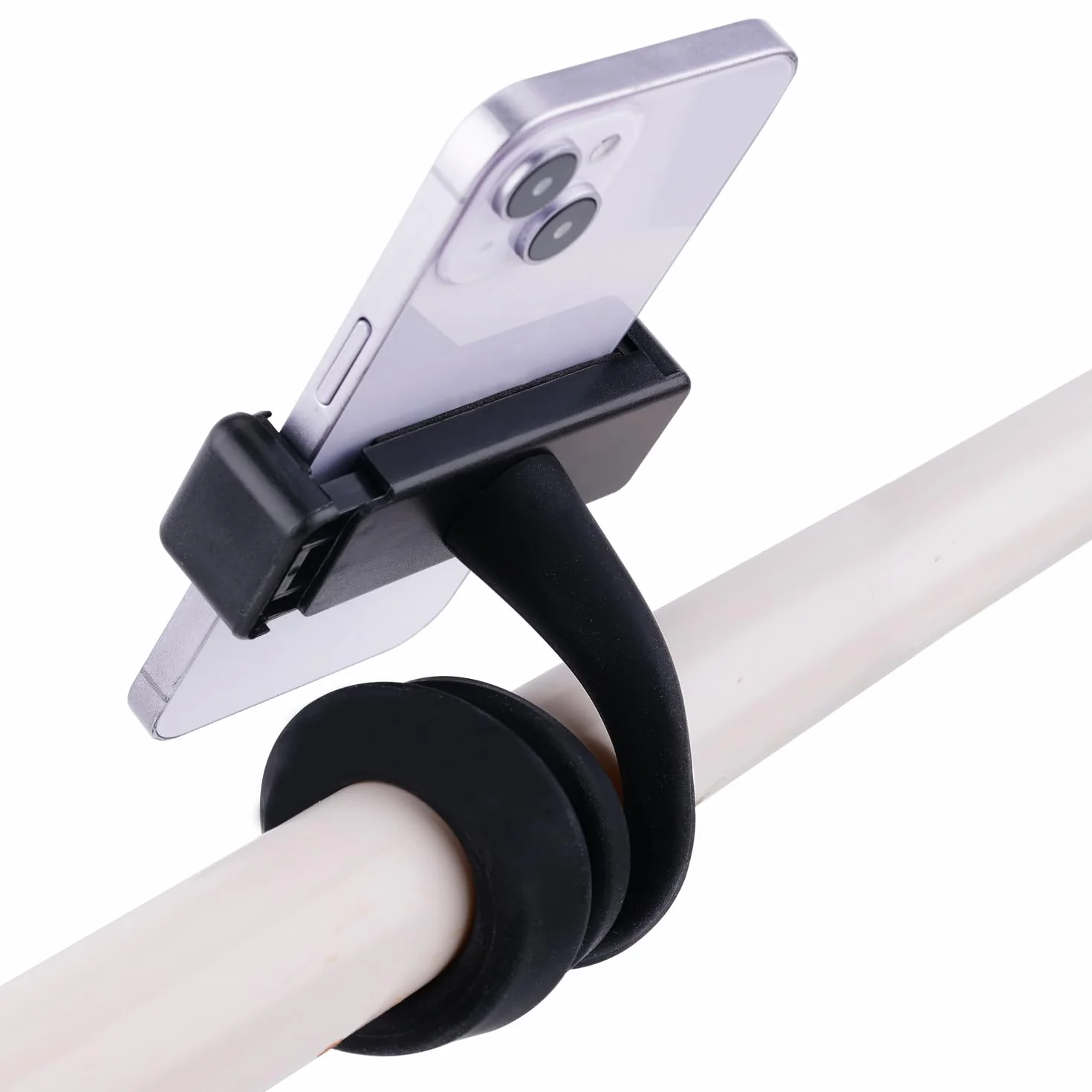 PEUTIER Supporto Cellulare per Passeggino, Flessibile Porta Cellulare per Passeggino con Impugnatura per Braccio Antiscivolo Lega Morbida GoPro Morsetto per Telefono per Passeggino Scrivania