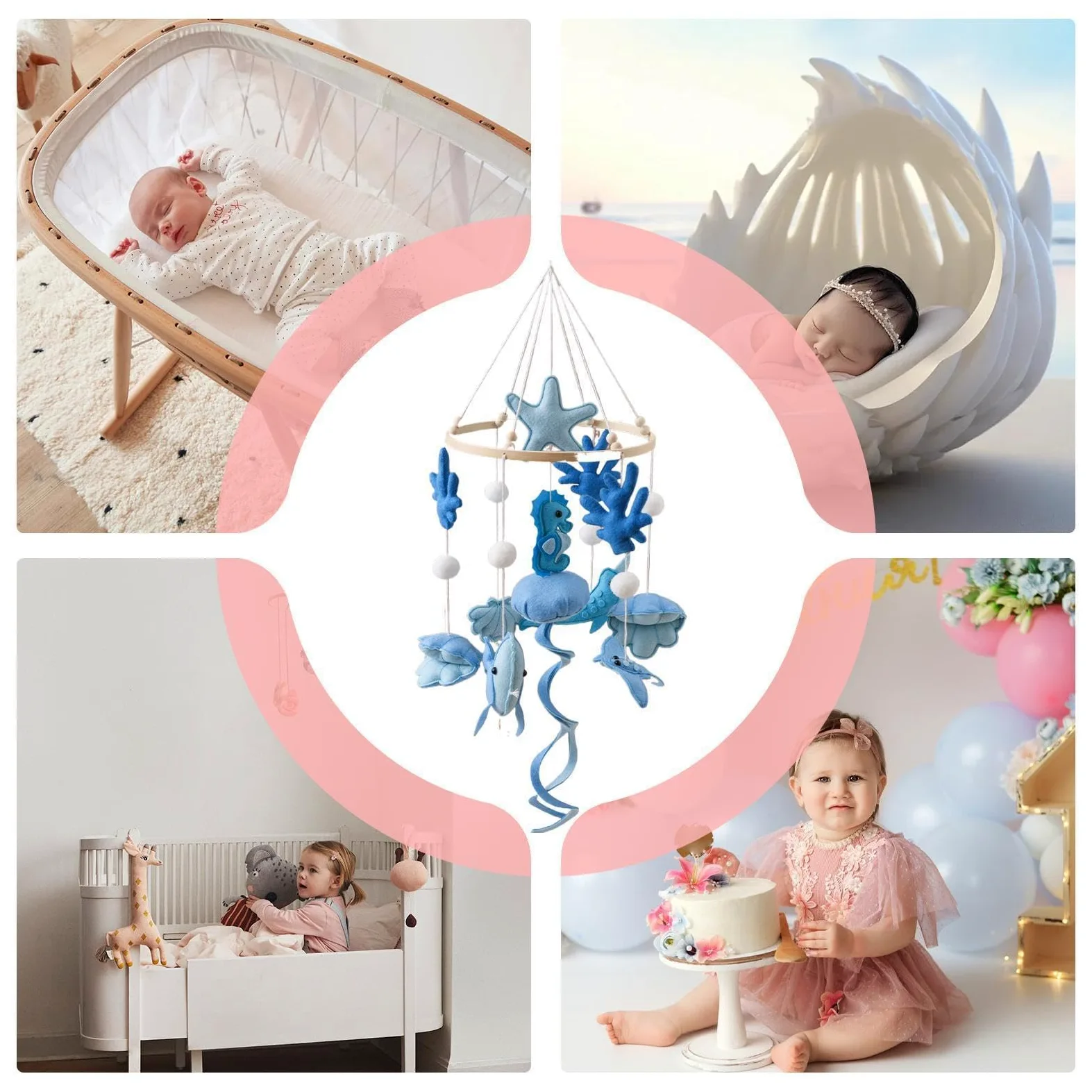 Mobile Per Culla Assistenza Sonno Sospenso E Lenitivo, Risveglio Sensoriale | Giocattolo Sospendibile Per Letto Bambino Soffitto,Culla,Tappeto di veglia,Passeggino,Camera per bambini,Accessori