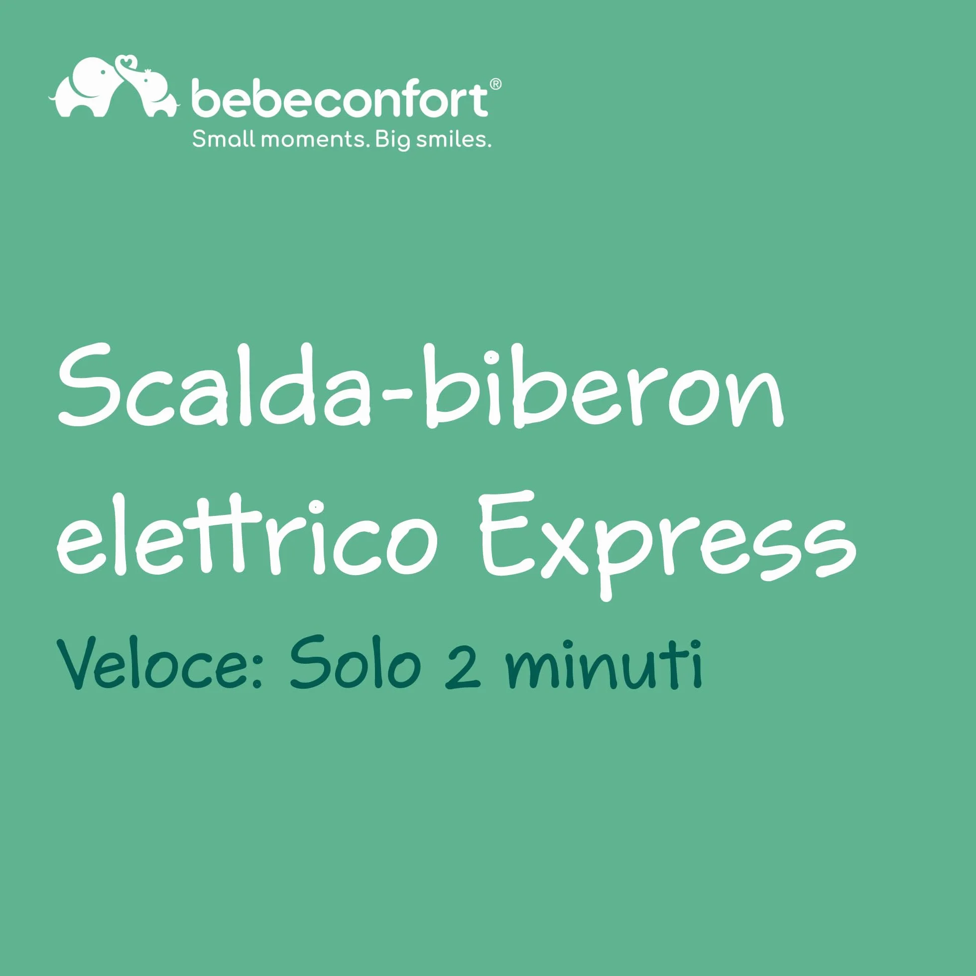 Bebeconfort Express Scaldabiberon Elettrico, Scalda Biberon Neonato Compatibile con biberon e vasetti omogeneizzati, Scalda in 2 minuti, colore Bianco/Verde Oliva