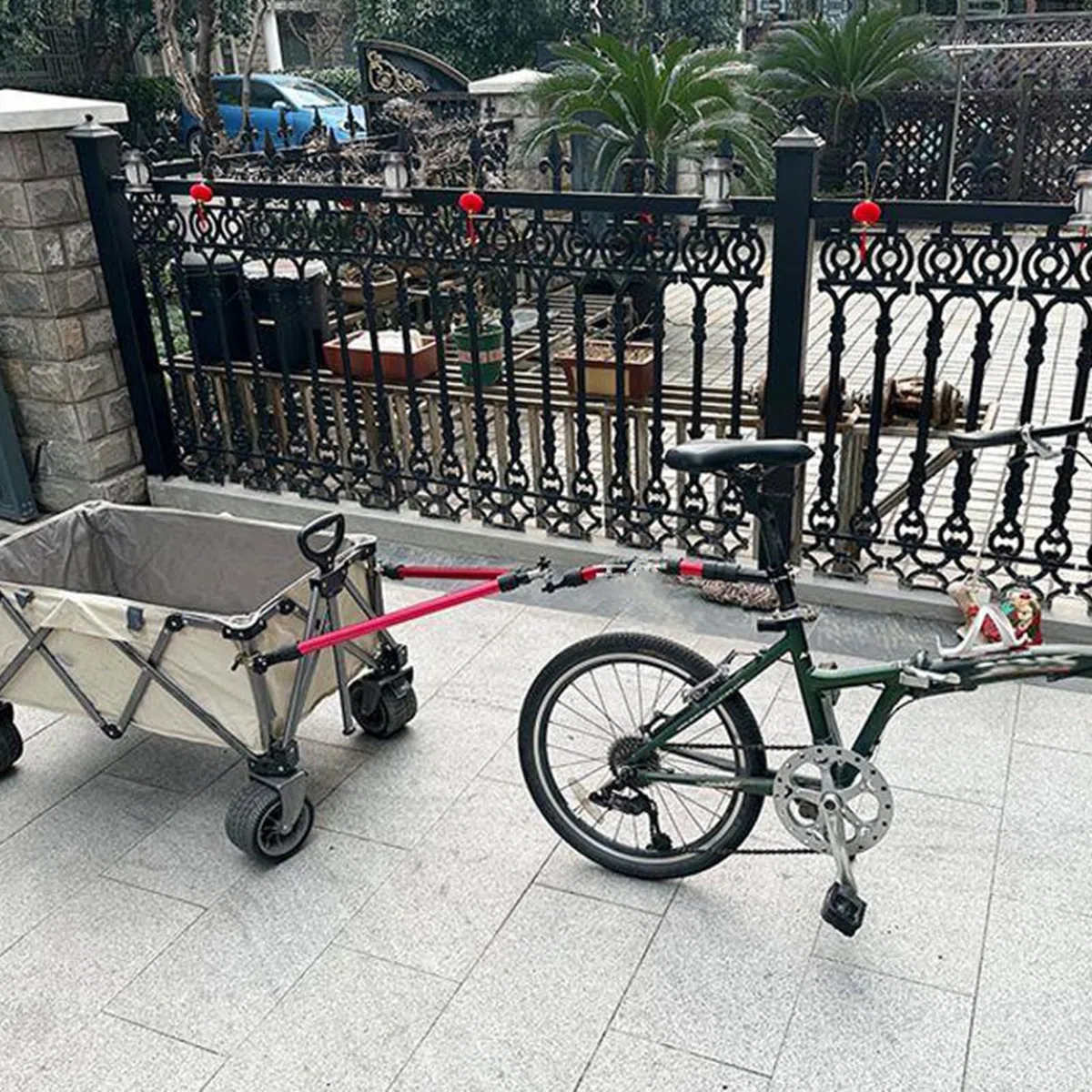 Connettore Hitch Del Rimorchio Della Bici Di Lega, Barra Di Traino Pieghevole Per Il Campeggio.Collegamento Sicuro Si Adatta Alla Maggior Parte Delle Bici, Carico Massimo 50kg.Facile Installare L'adat