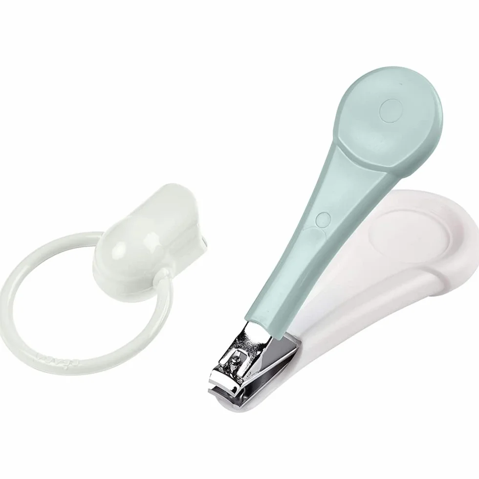 BÉABA - Tagliaunghie per Neonati e Bambini, Cura delle Unghie e Manicure, Impugnatura Larga ed Ergonomica, Blu