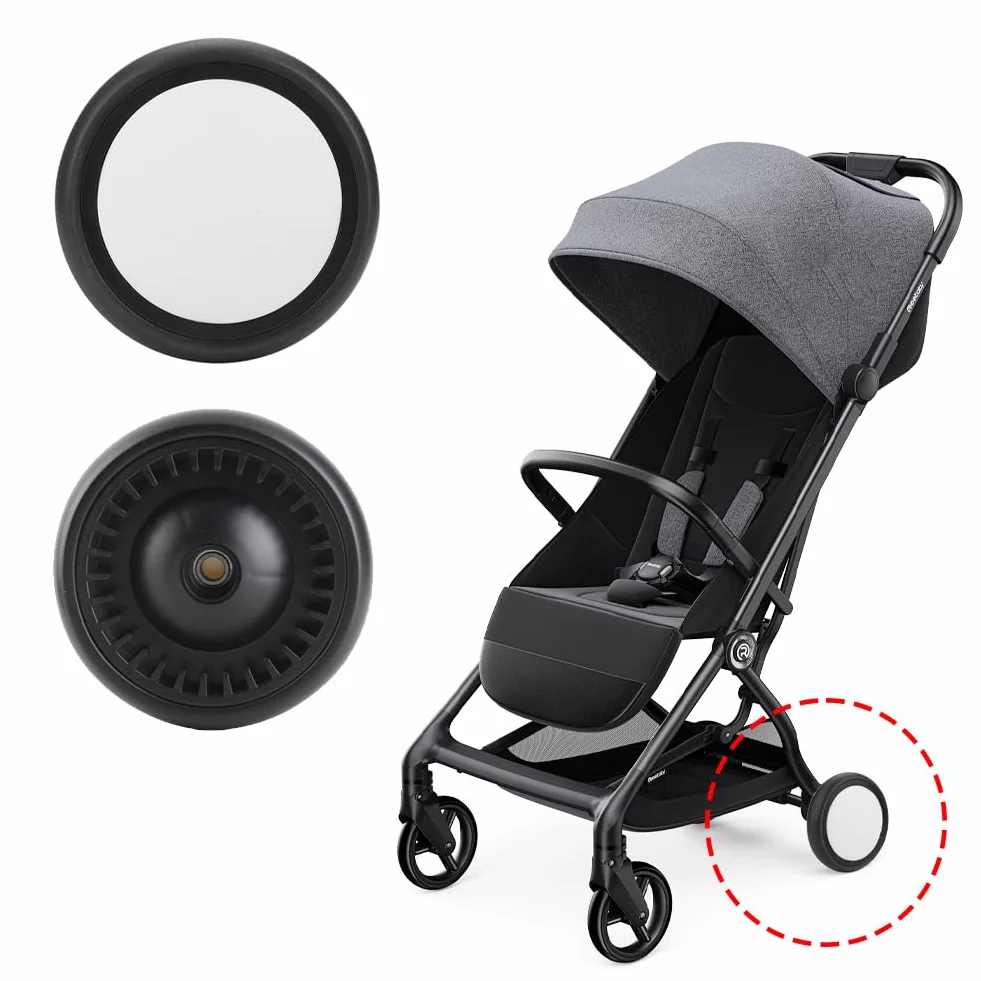 Joyzan Ruota del Passeggino, Rotazione 360 Gradi Passeggini Ruote Posteriore Gomma Accessori Sostituzione Posteriori Universali Sostituibili Carrozzina Ricambio Per Bambini Con Attrezzi
