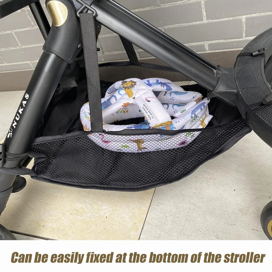 Cestino per passeggino, Resistente alla Polvere, per Passeggino, Fondo da Appendere al Fondo del Passeggino, borsa portaoggetti universale per riporre i prodotti del bambino, Nero