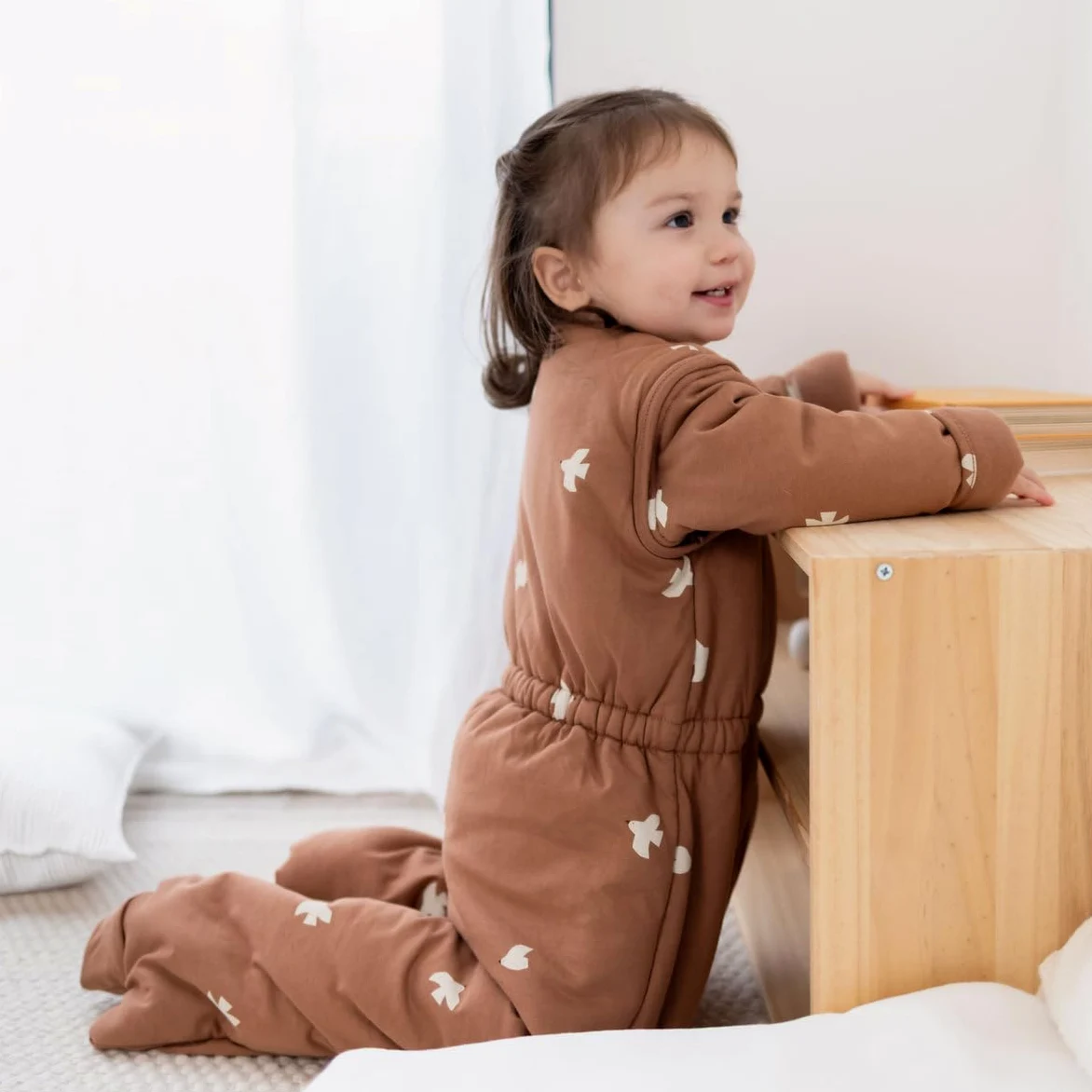 BEMINI Sacco nanna con gambe separabili invernali – TOG 2.5 Pady jersey + jersey – Piuma moka
