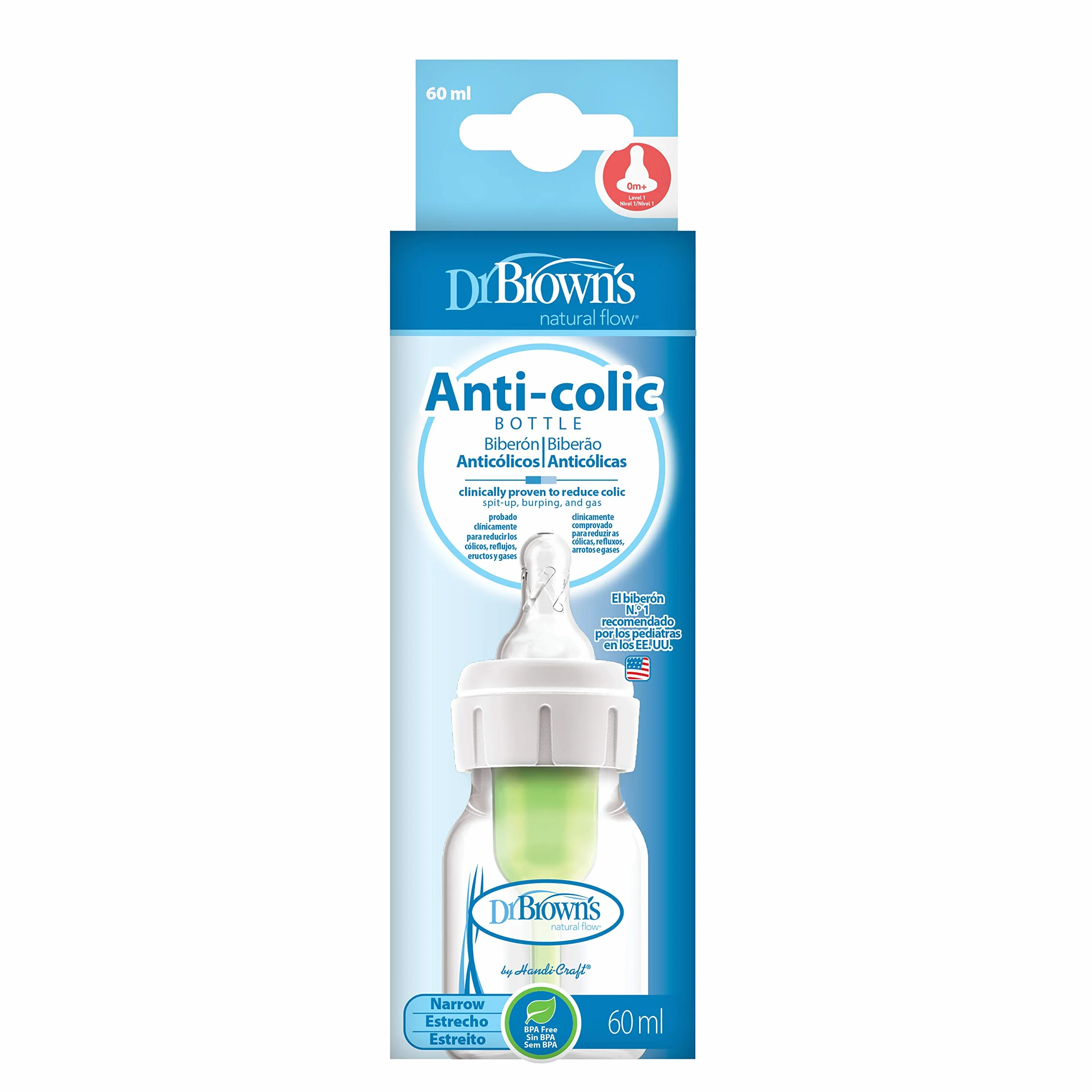 Dr. Brown's Biberon anticolici Options+ stretto 60 ml trasparente Biberon +0 mesi
