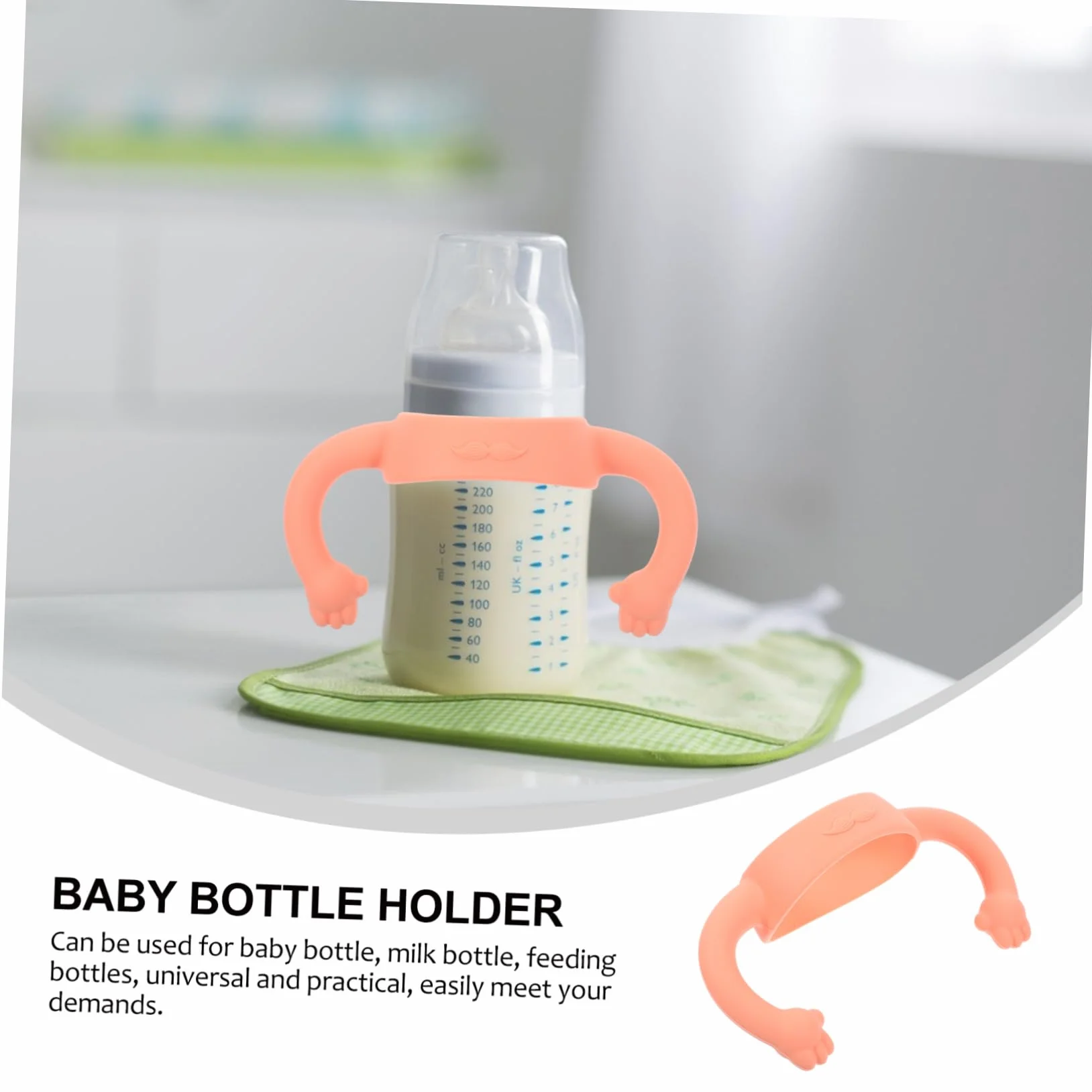 VICASKY Manici per Bottiglie in Silicone Rosa 2 Unitá Impugnatura Morbida e Confortevole per Bambino Bambina Facilmente Installabili